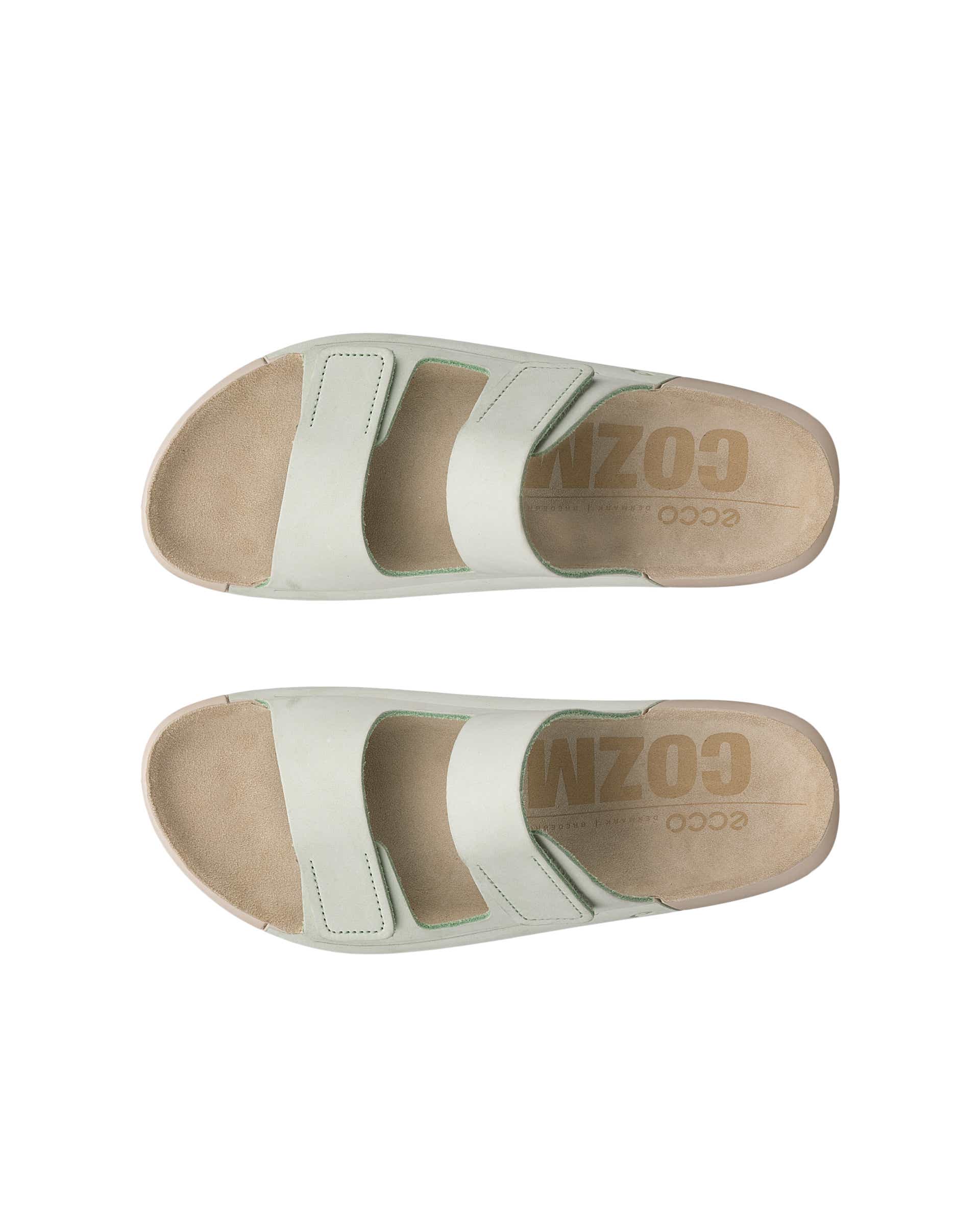 ECCO Cozmo Sandal ウィメンズ ヌバック2ストラップサンダル - グリーン - Top left pair