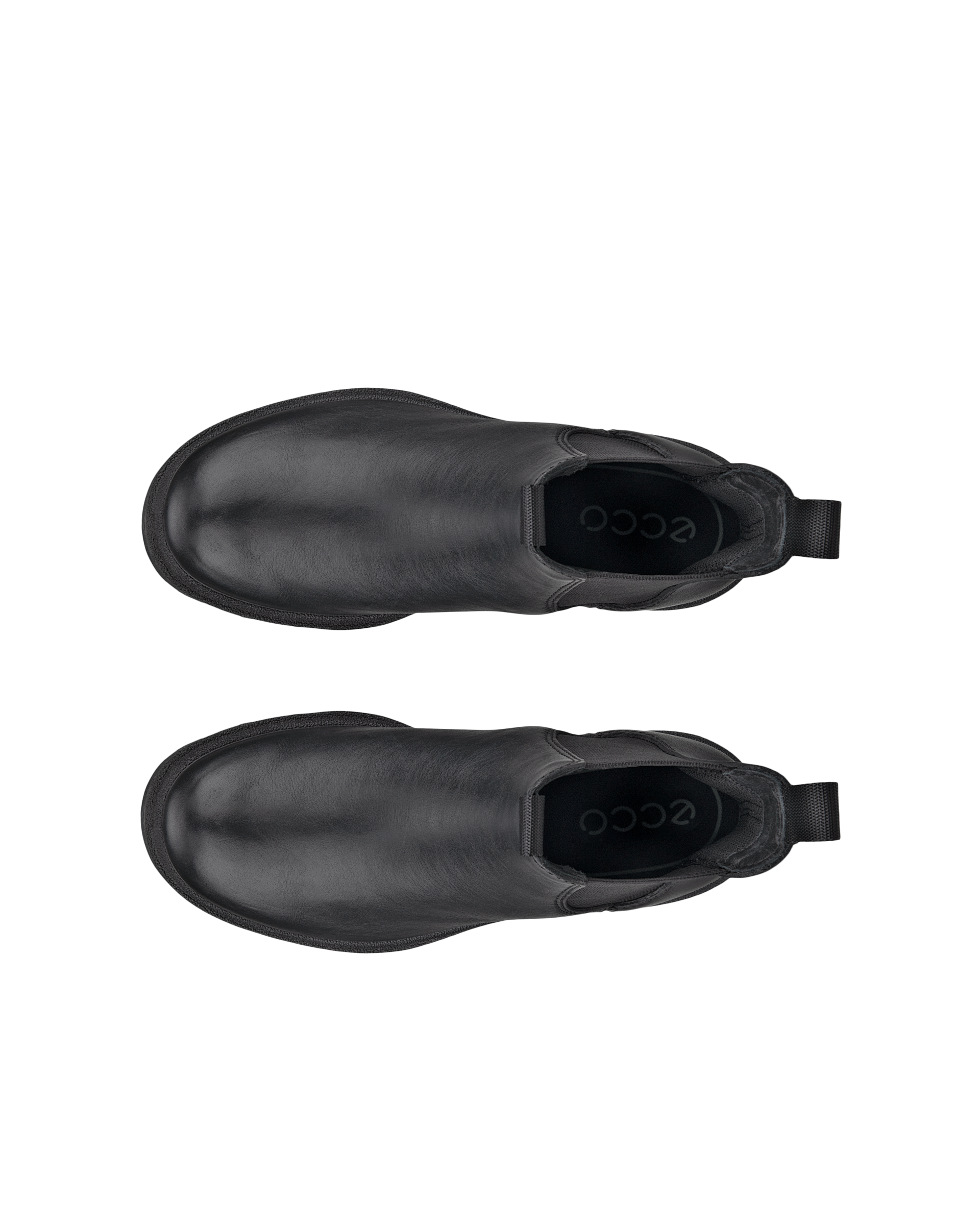 Women's ECCO® Grainer Leather Chelsea Boot - Black - Top left pair