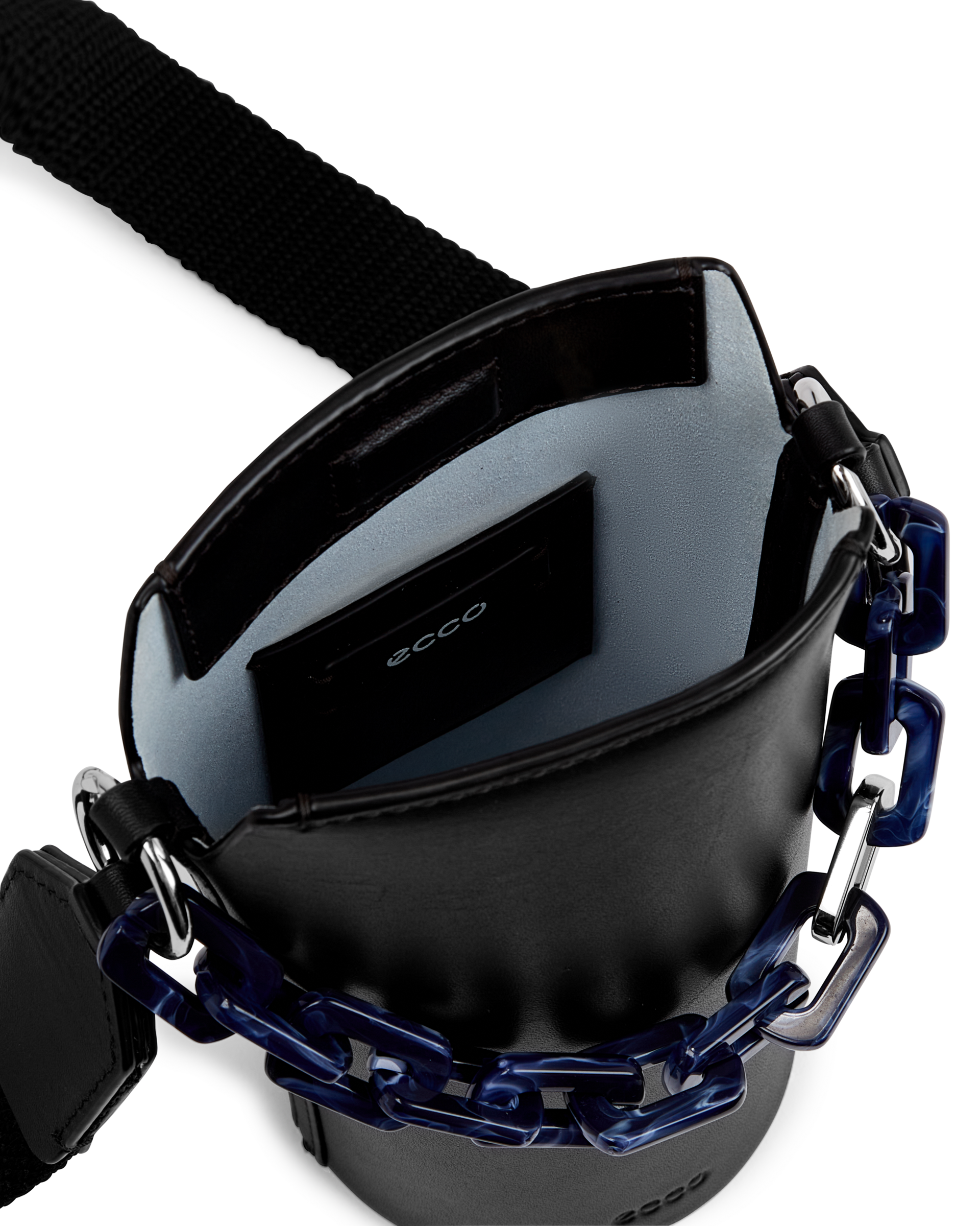 ECCO POT BAG CHAIN レザークロスボディバッグ | ブラック