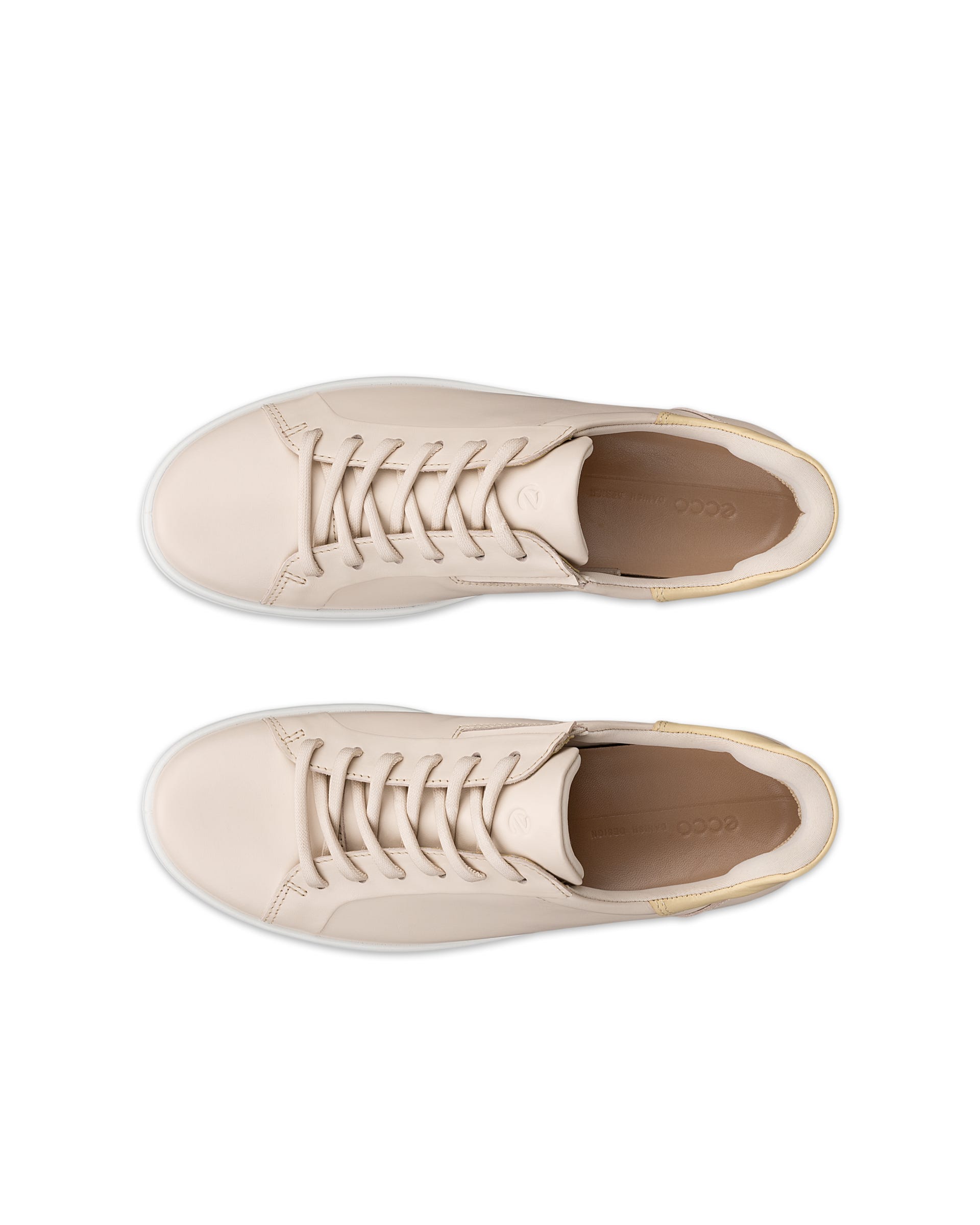 ECCO® Soft 7 baskets en cuir pour femme - Beige - Top left pair