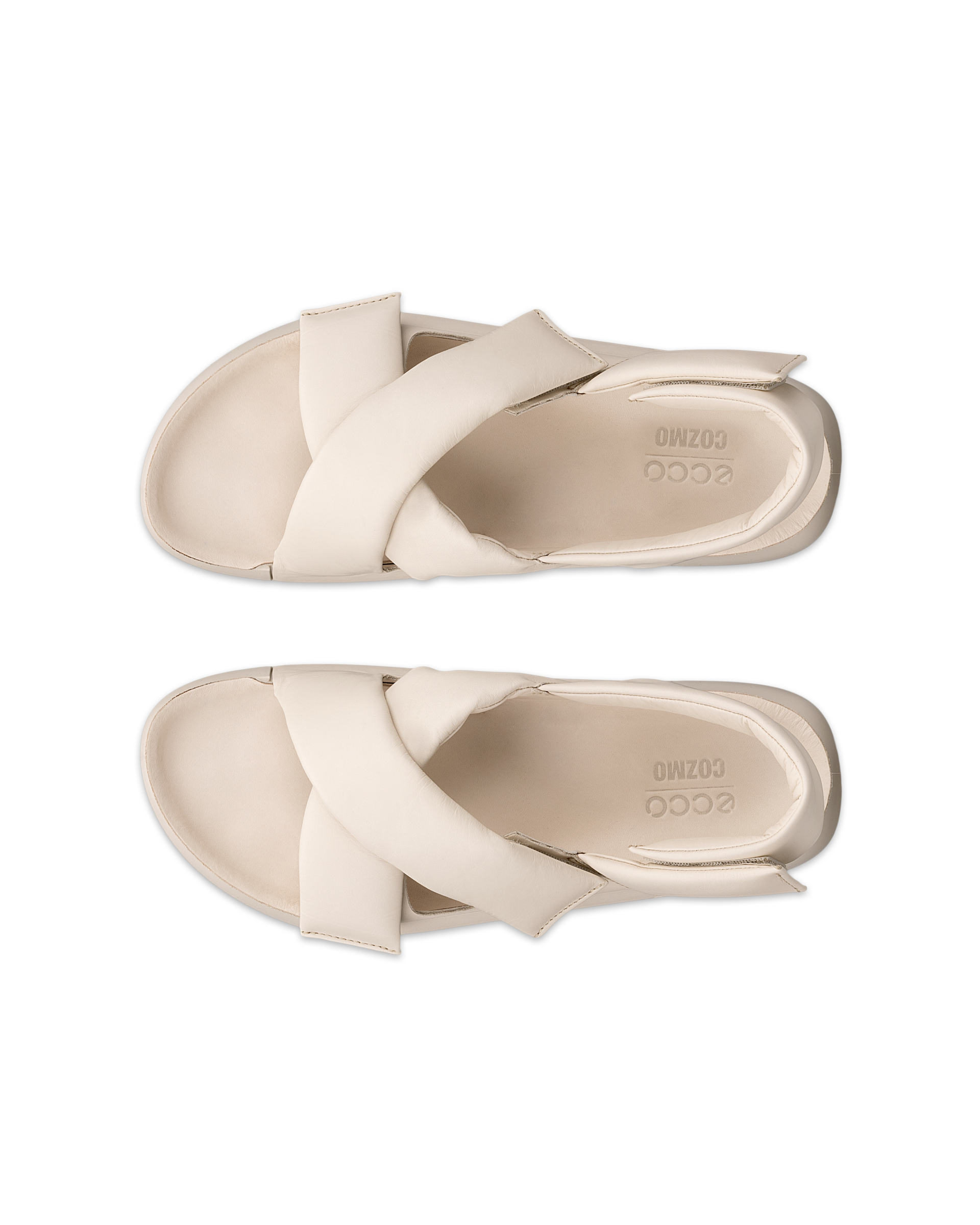 coco Women's ECCO® Cozmo Platform Leather Sandal | Beige