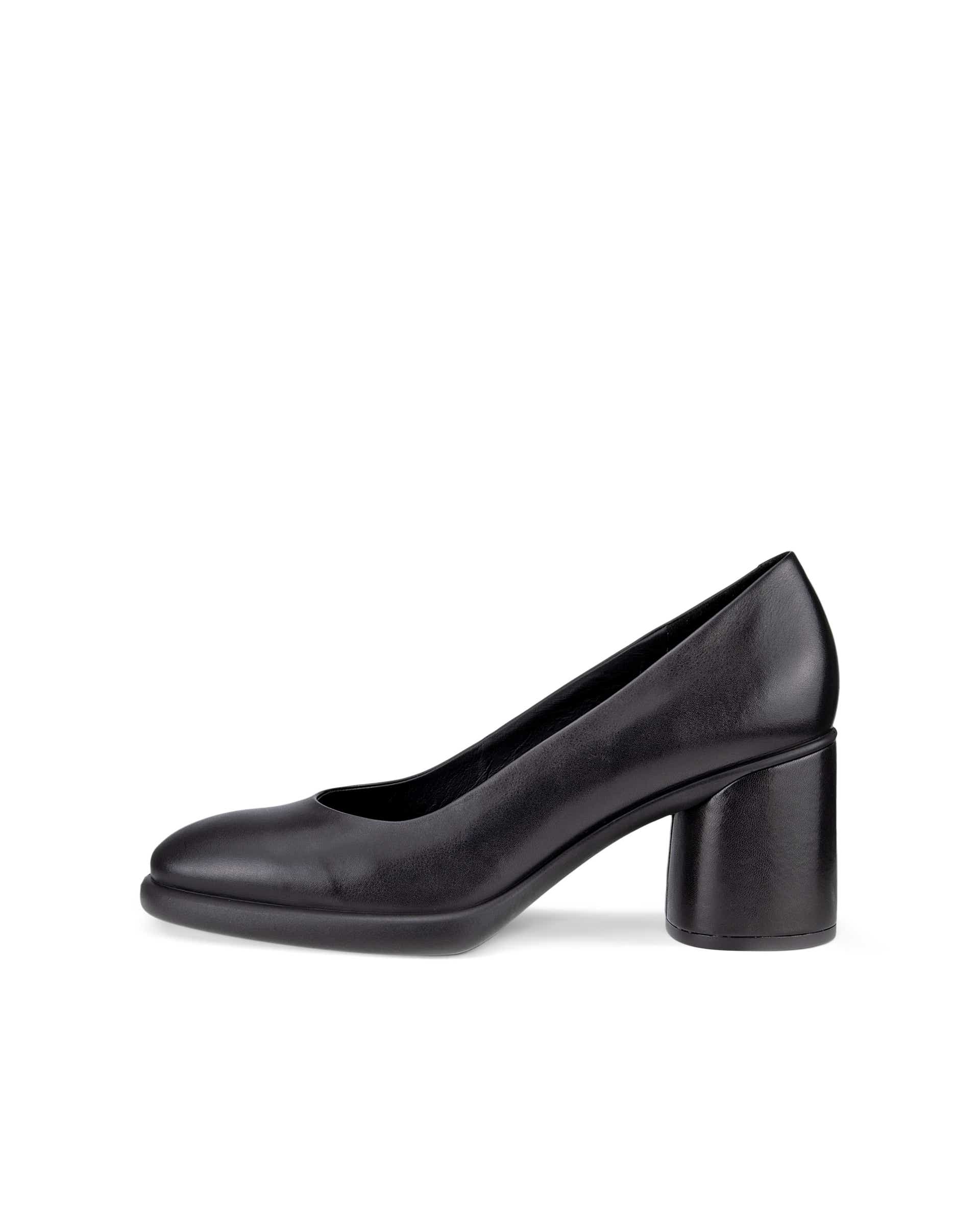 Women's ECCO® Sculpted LX 55 Leather Block-Heeled Pump Black