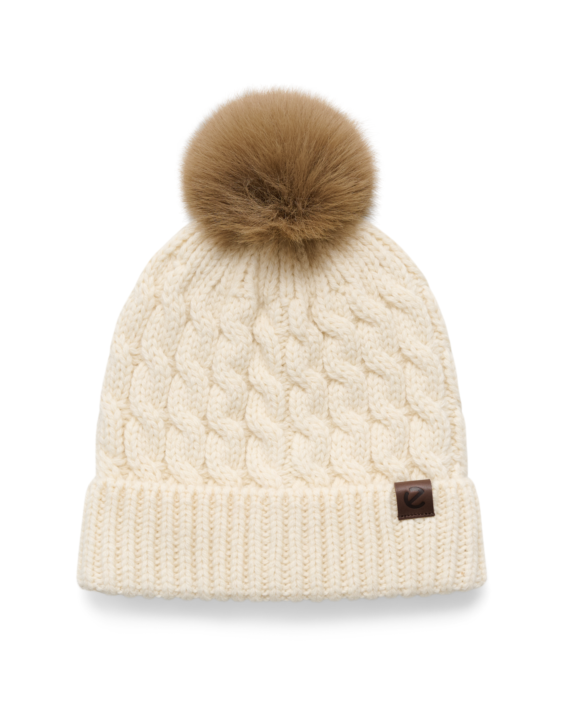 ECCO Women Cable Knit Pompon B — White