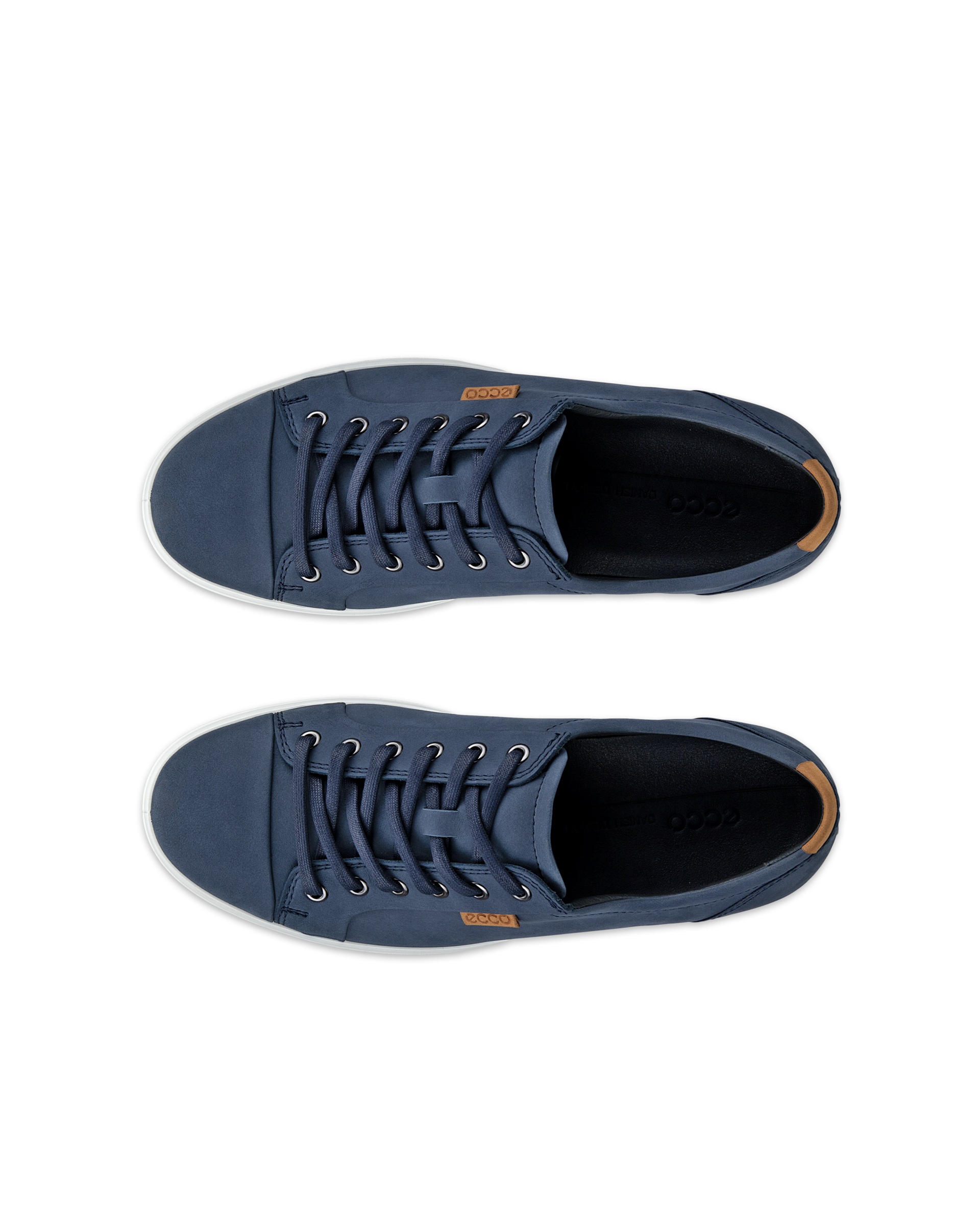 Men's ECCO® Soft 7 Nubuck Trainer - Blue - Top left pair