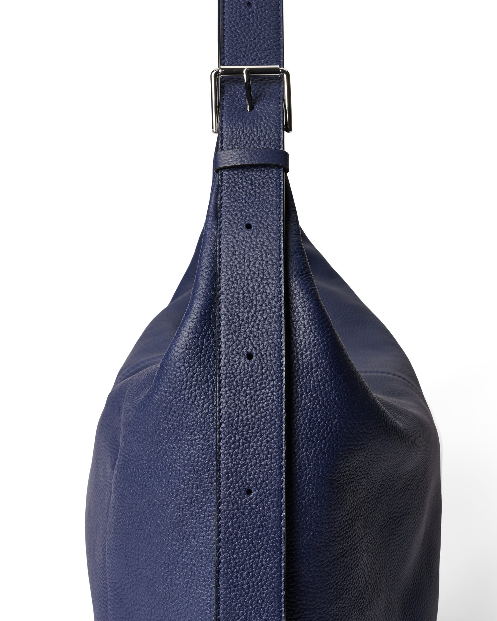 Grand sac hobo en cuir grainé ECCO® Soft - Bleu - Detail-2