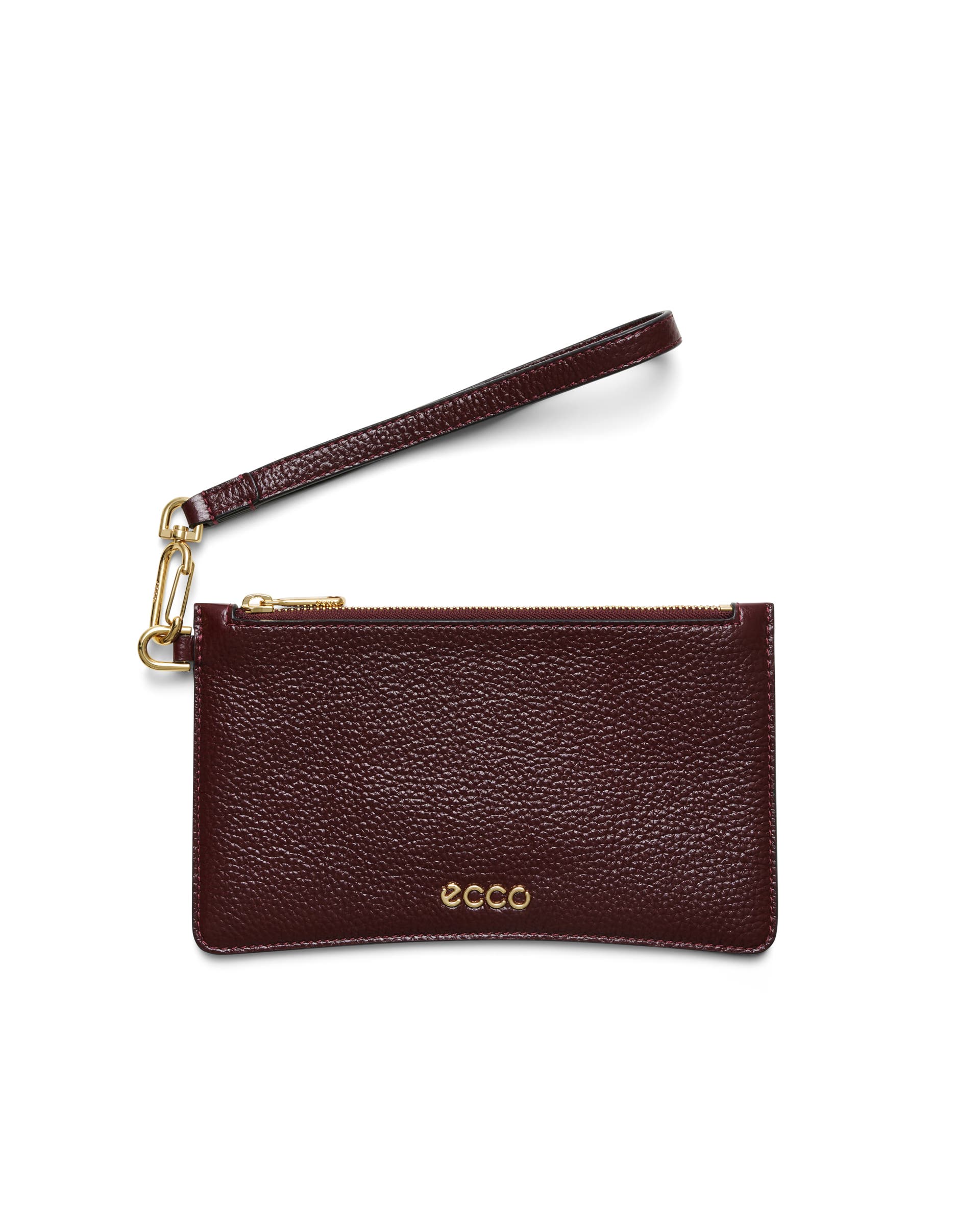 ECCO® Wristlet Soft Shine Leather Pouch Bag - Red - Main