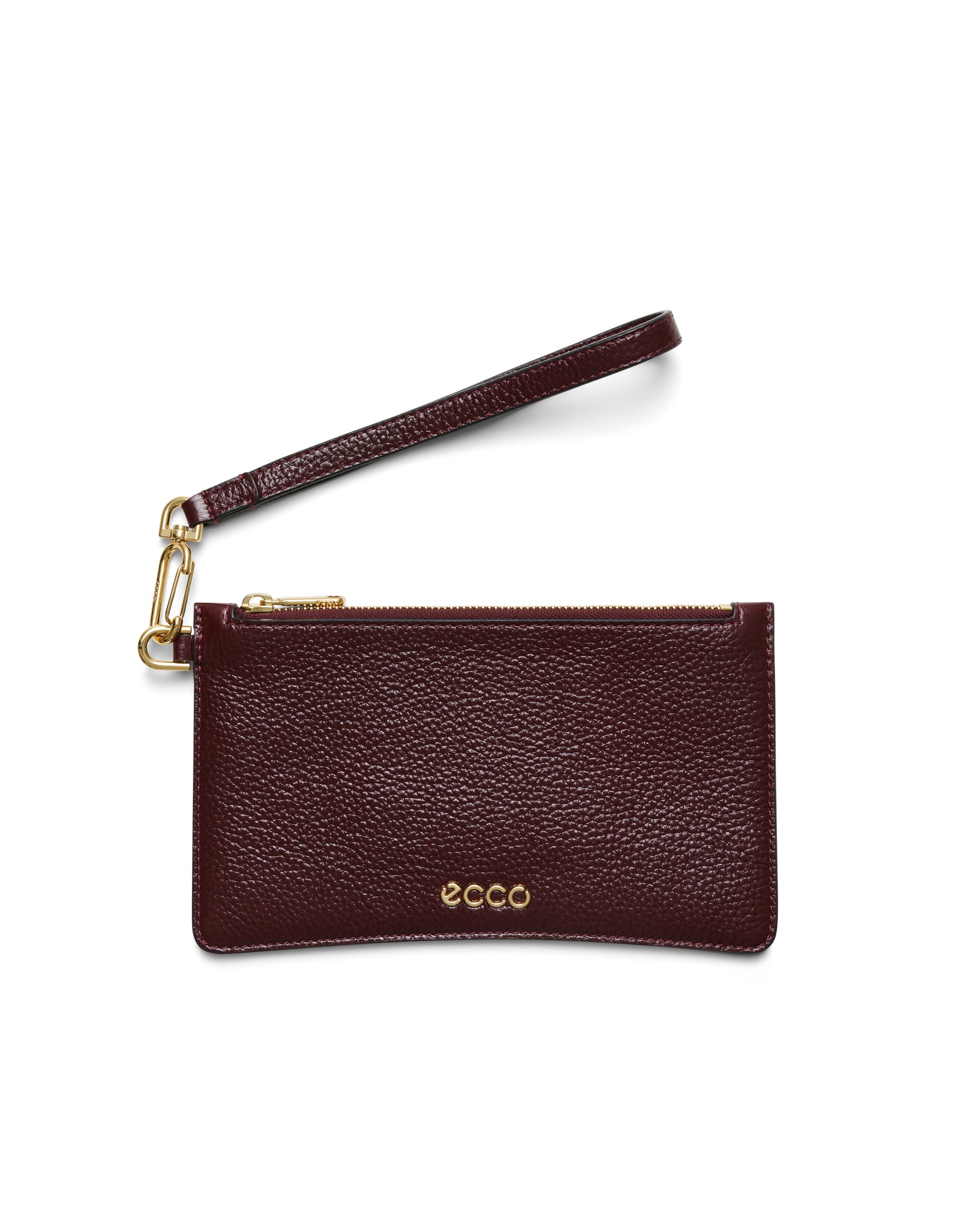 ECCO® Wristlet Soft Shine Leather Pouch Bag - Red - Main