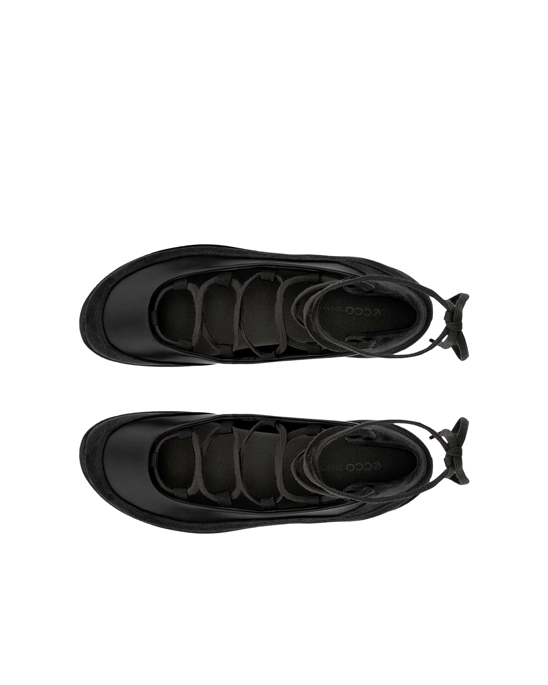 Women's ECCO® BIOM LITE Leather Ballerina - Black - Top left pair