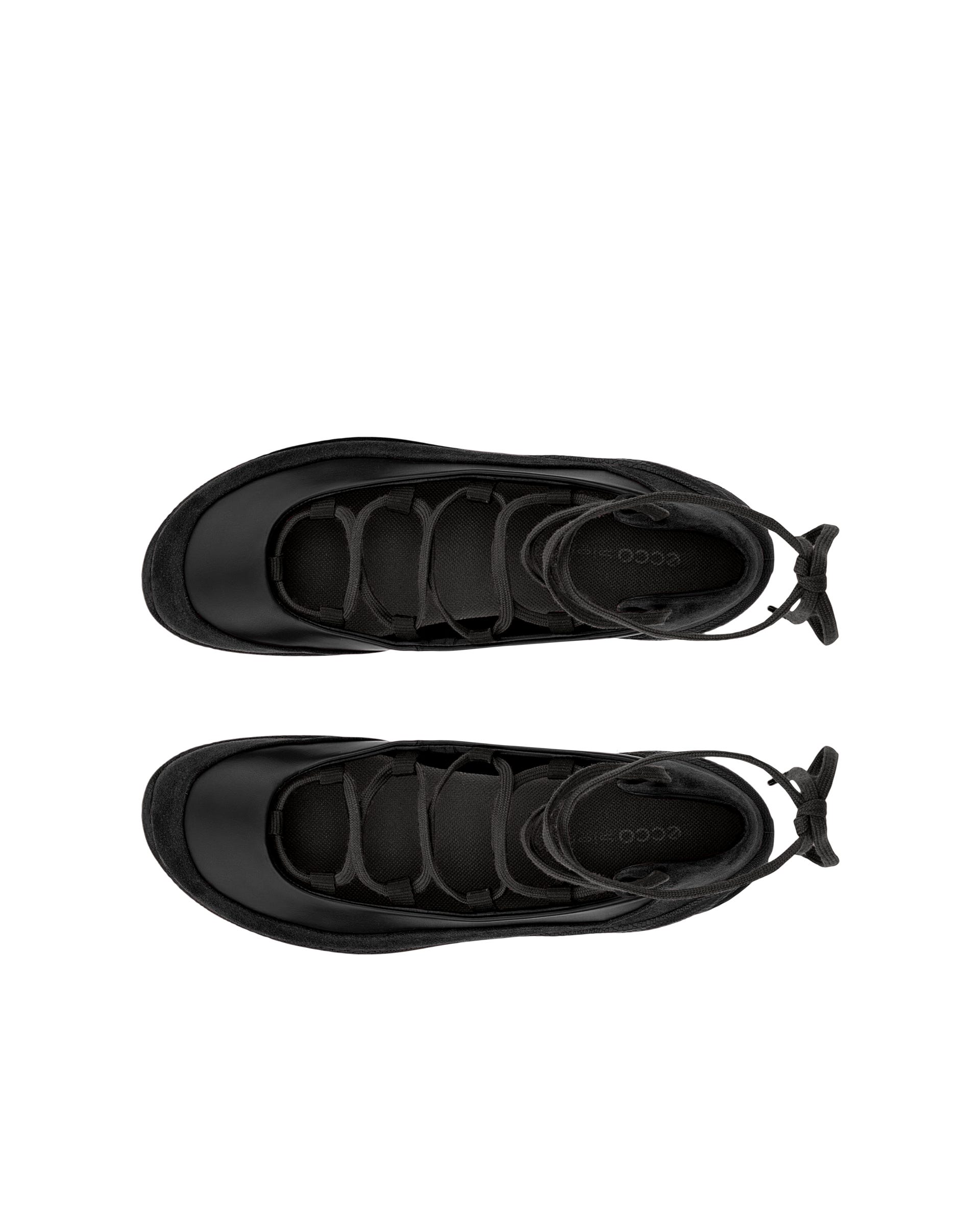 Women's ECCO® BIOM LITE Leather Ballerina - Black - Top left pair