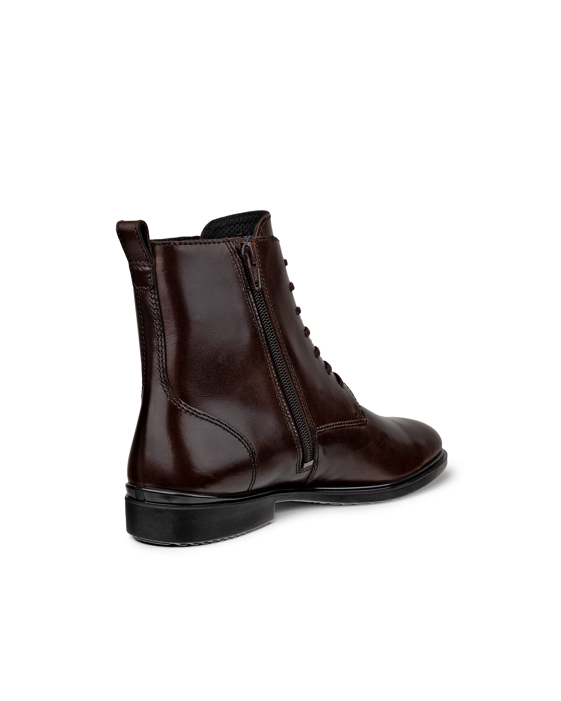 ECCO Dress Classic 15 ウィメンズ レザーレースアップブーツ - ブラウン - Back