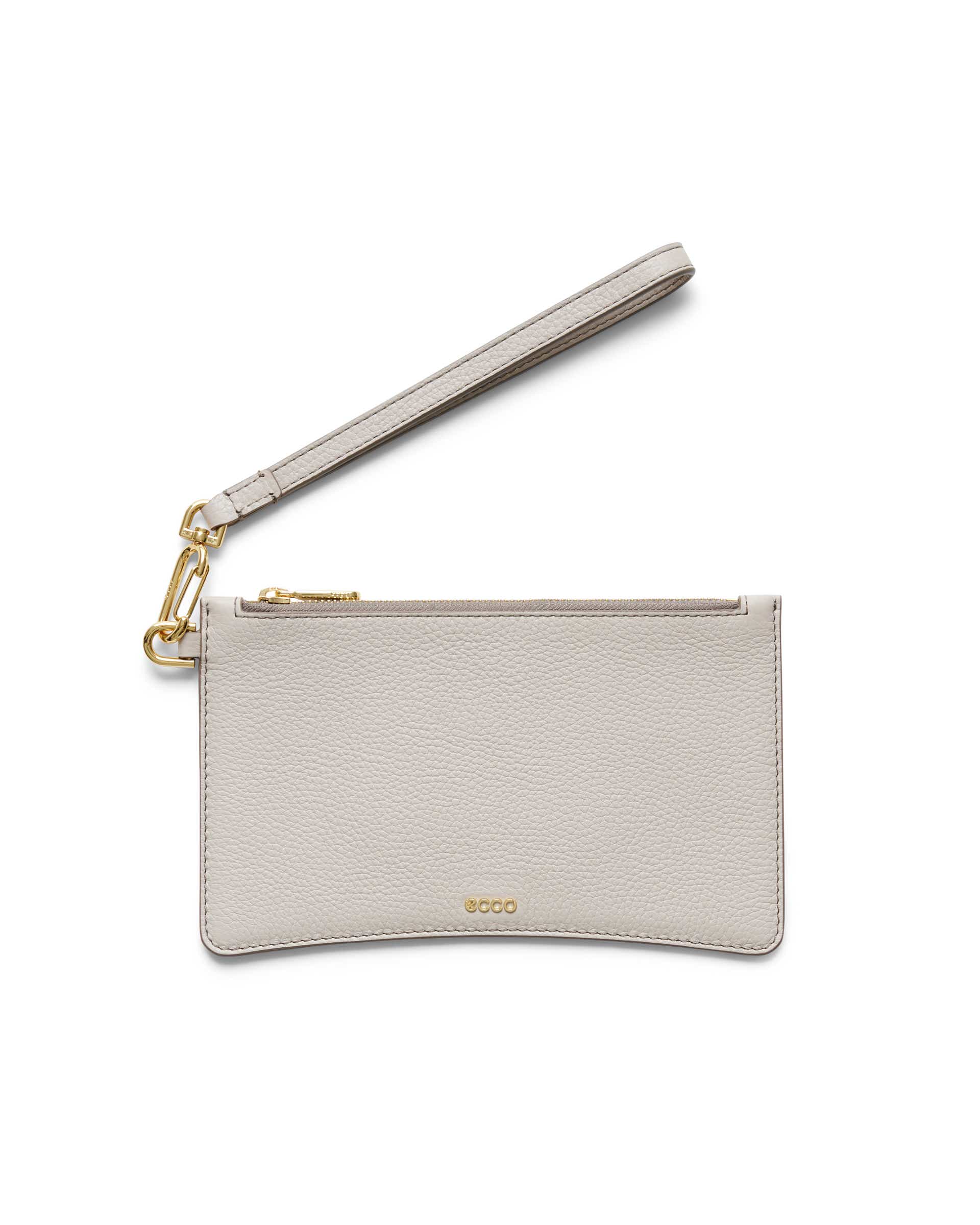 ECCO® Wristlet Pebbled Leather Clutch Bag - Beige - Main