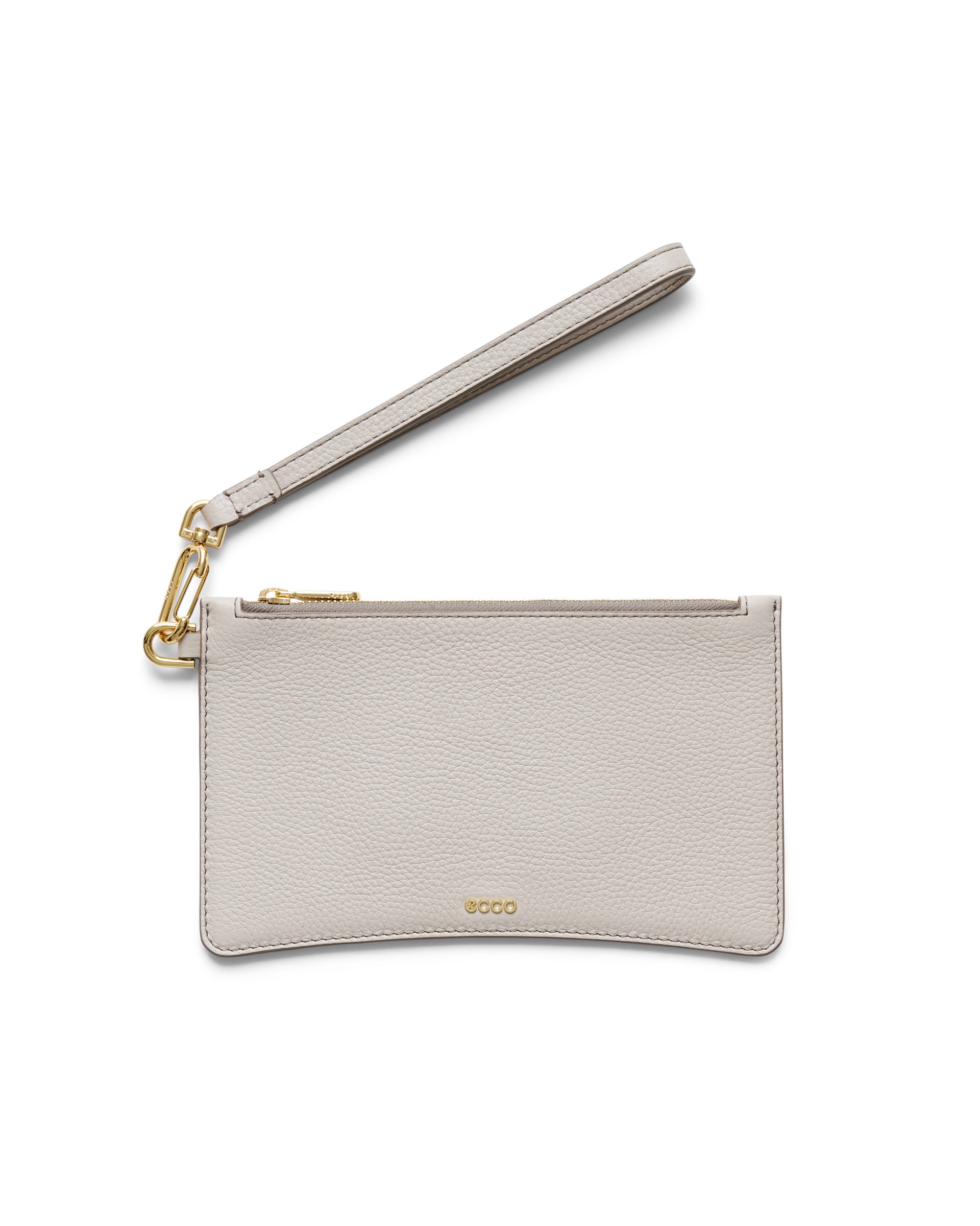 ECCO® Wristlet Pebbled Leather Clutch Bag - Beige - Main