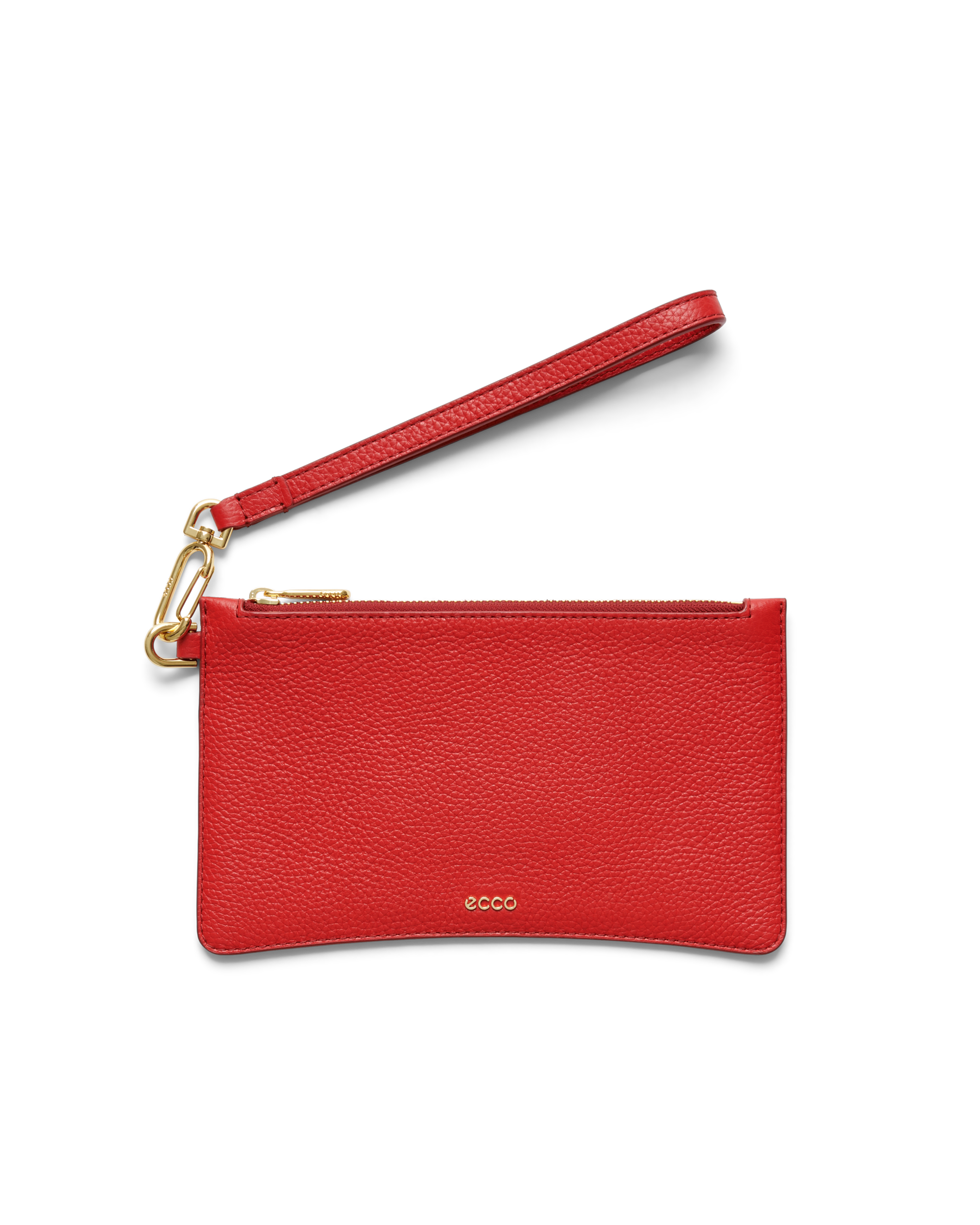 ECCO Wristlet Soft Pebbled レザーポーチ | ブラック