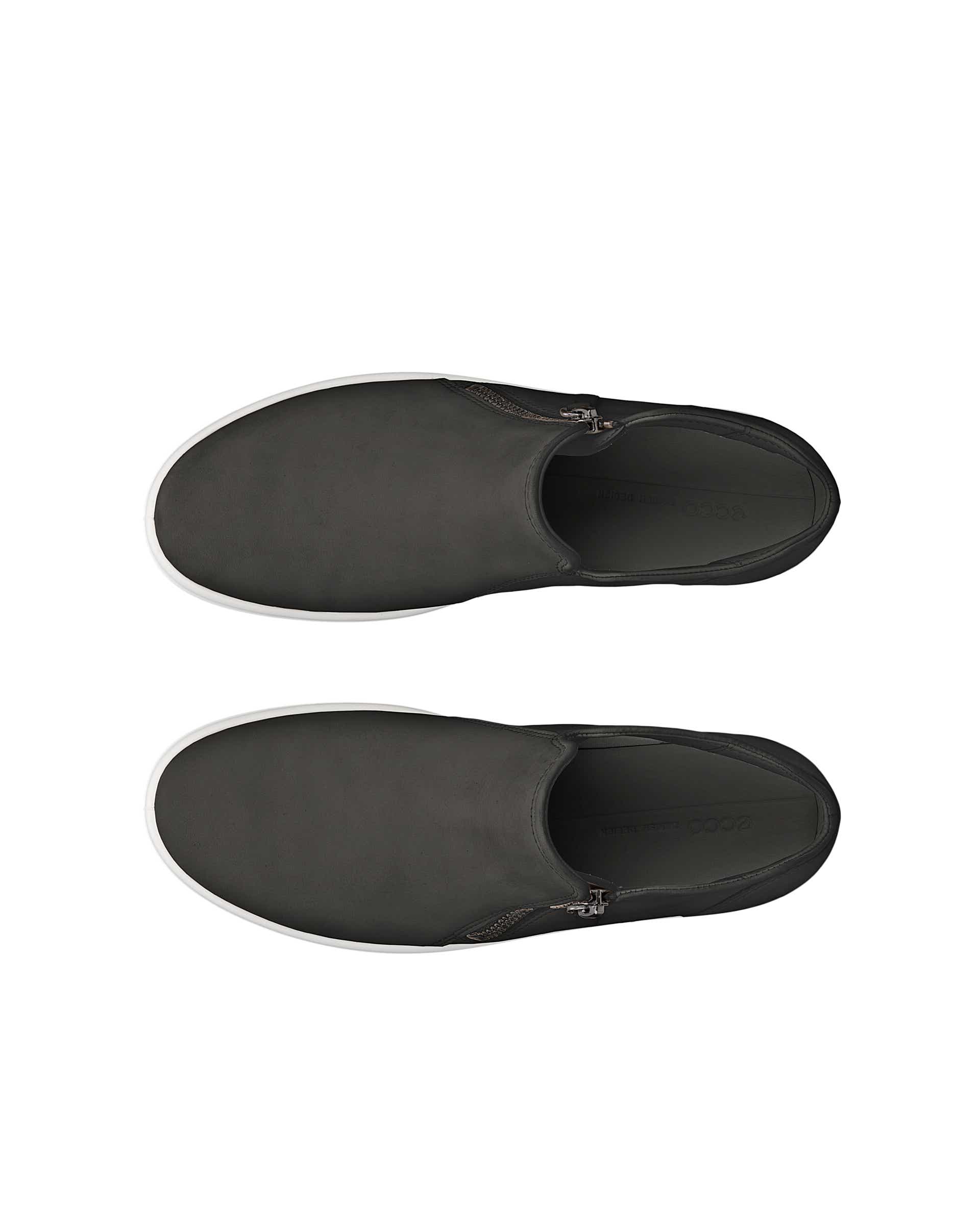 Women's ECCO® Soft 7 Nubuck Zip Bootie - Black - Top left pair