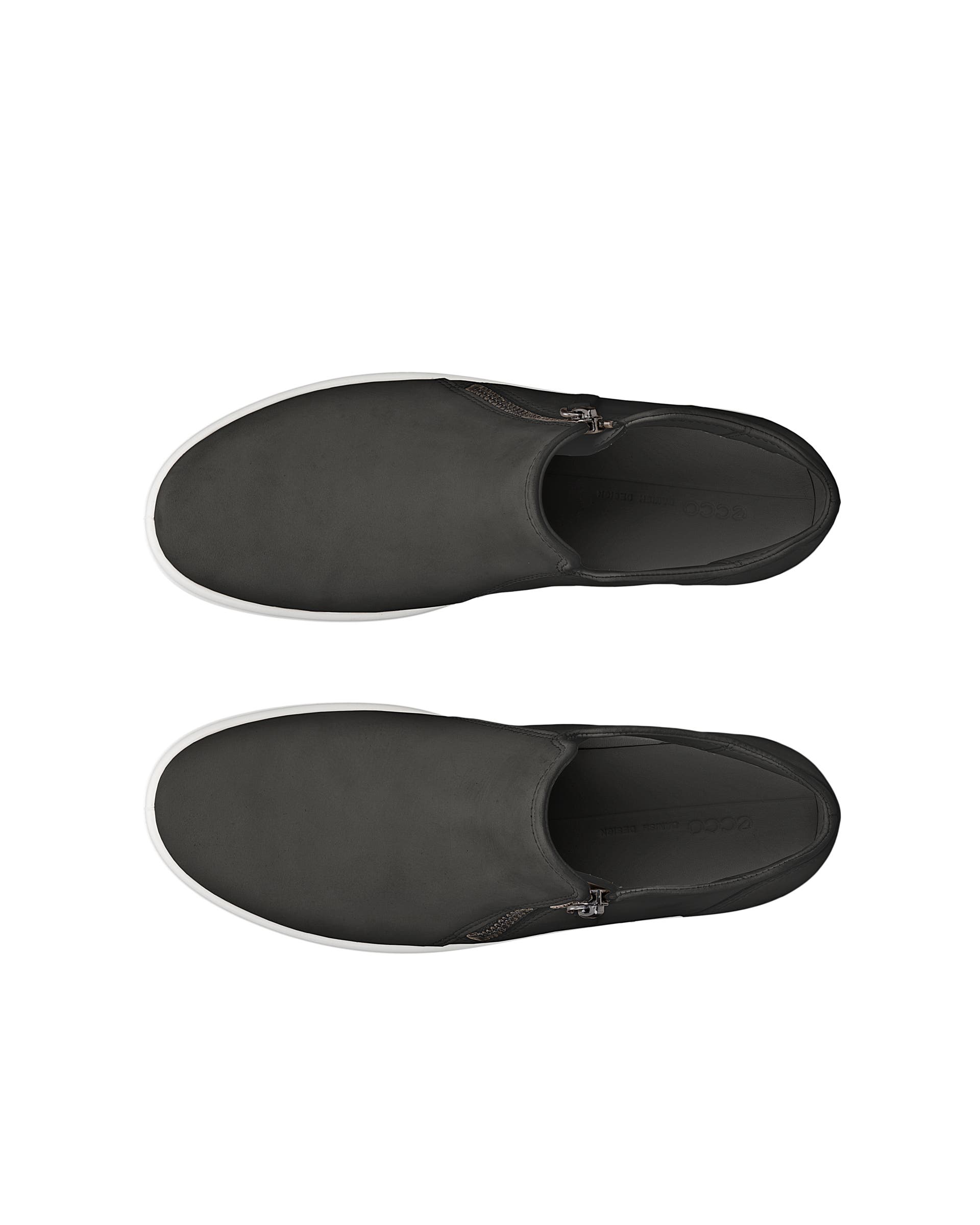 Women's ECCO® Soft 7 Nubuck Zip Bootie - Black - Top left pair