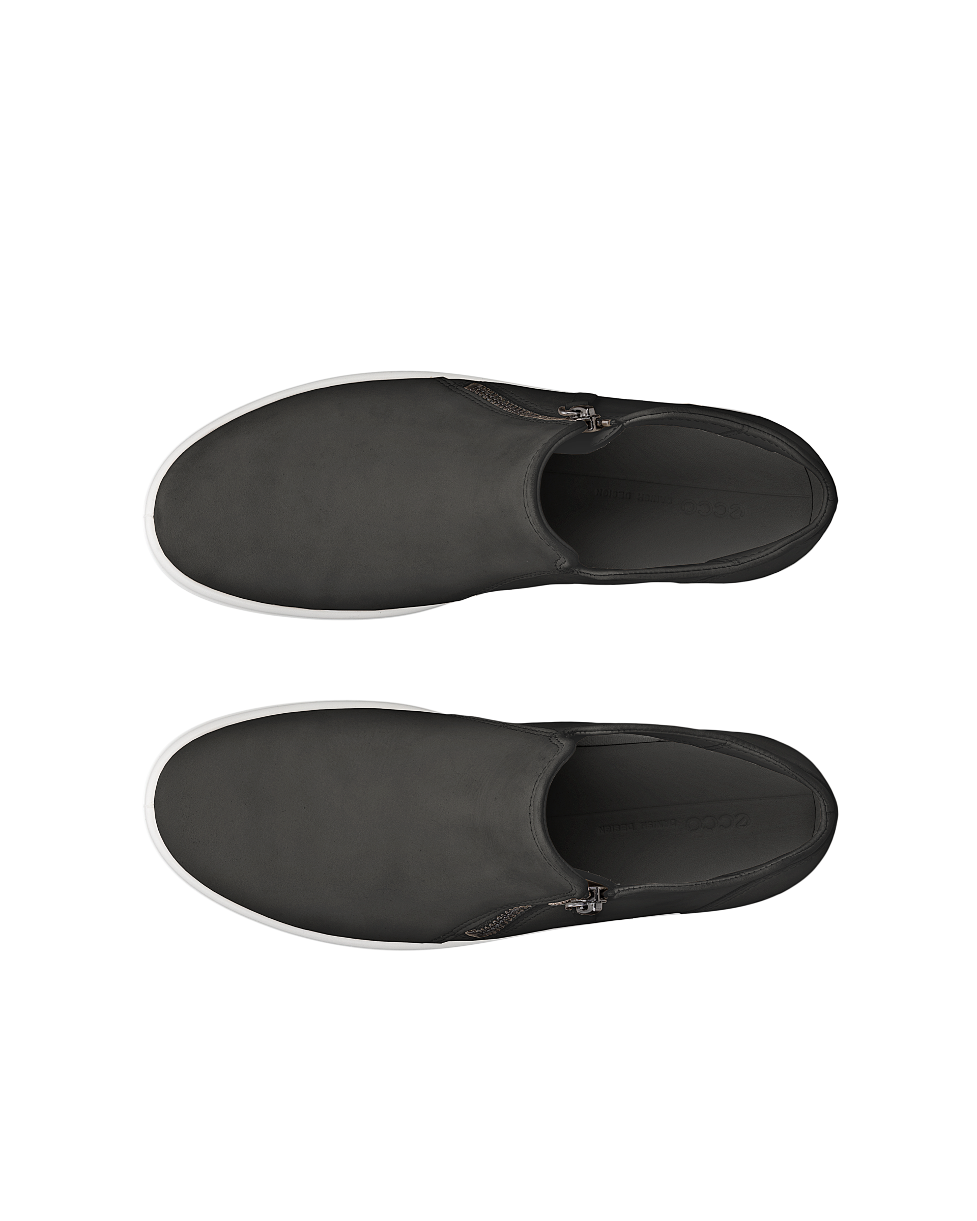 Women's ECCO® Soft 7 Nubuck Zip Bootie - Black - Top left pair