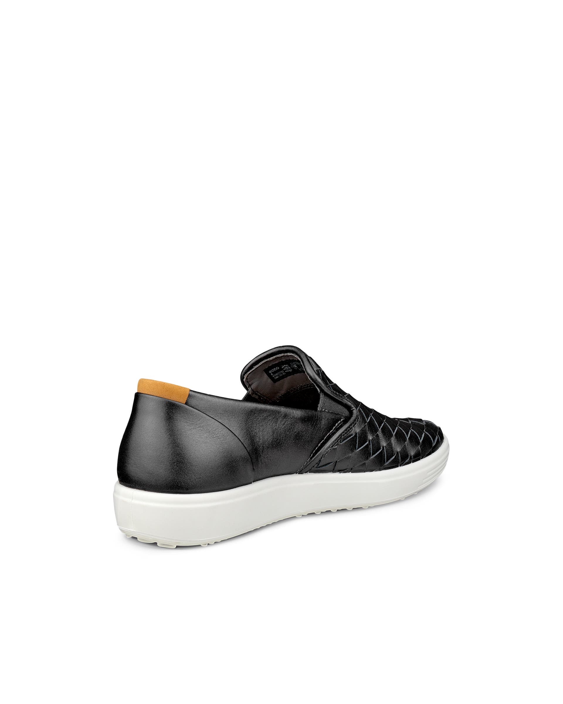 Women's ECCO® Soft 7 Woven Leather Slip-On - Metallics - Back