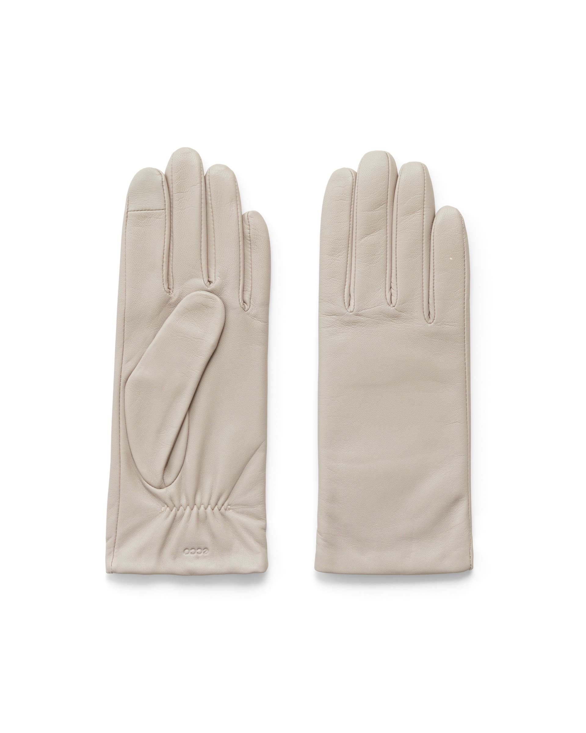 Women's ECCO® Leather Gloves - Beige - Main