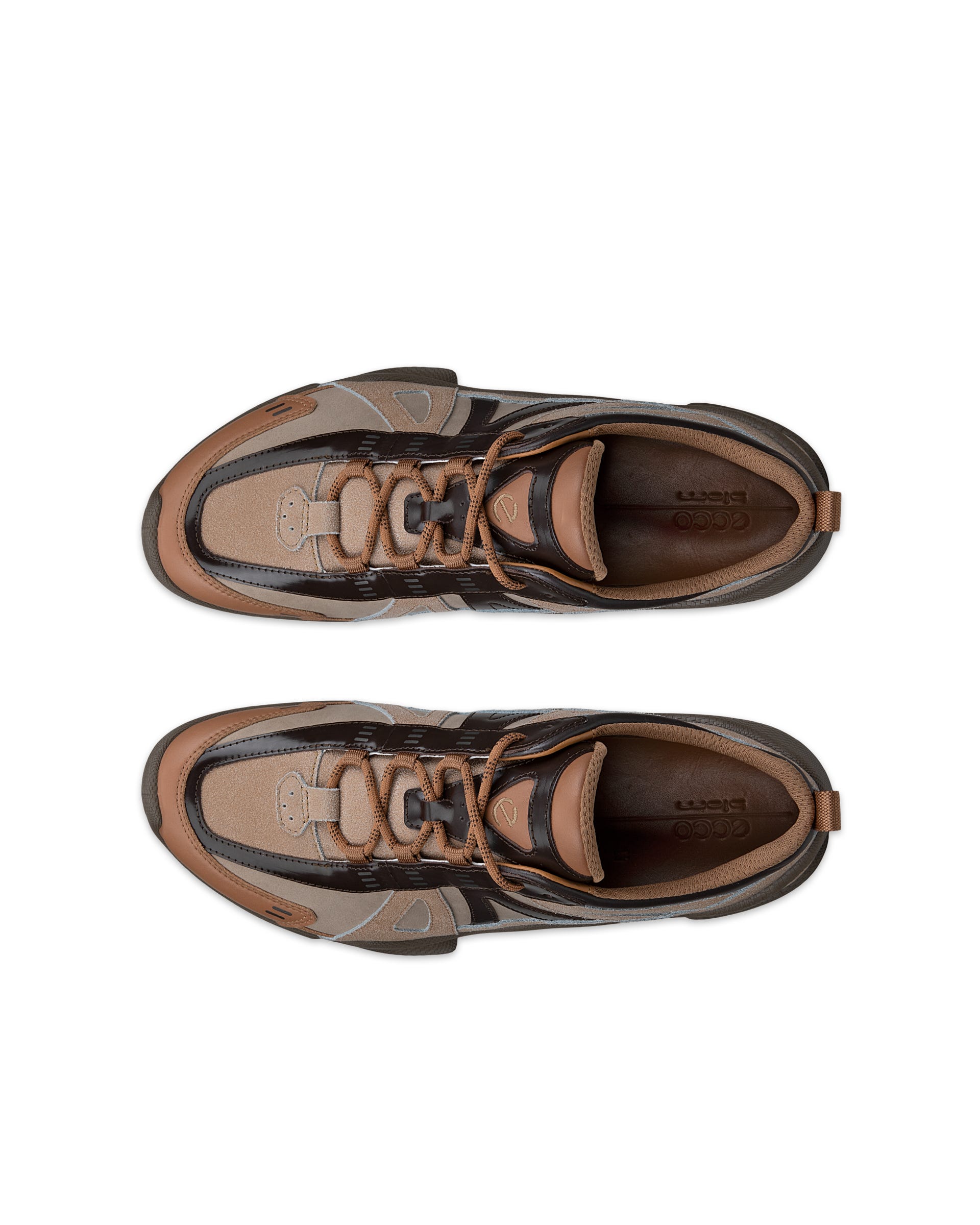 ECCO® BIOM C-Trail baskets de plein air en cuir pour homme - Marron - Top left pair
