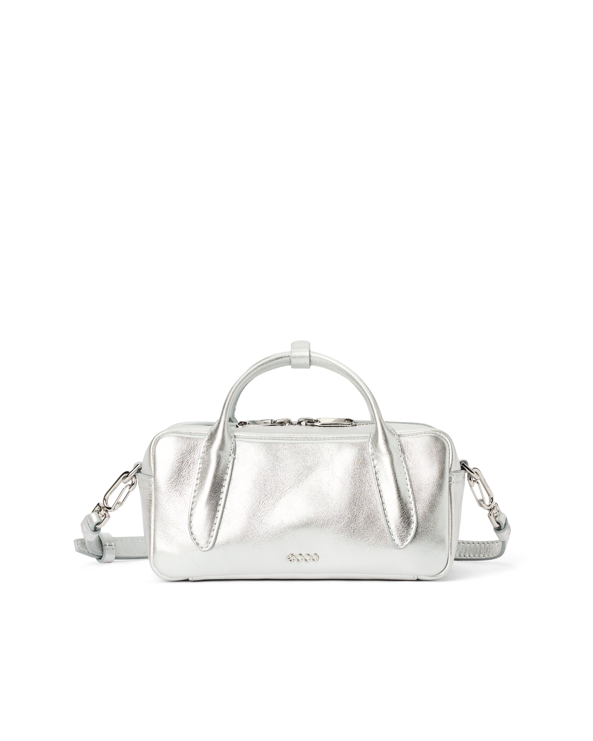 ECCO Bowling Bag S - Women's Leather Bowling Bag - Silver