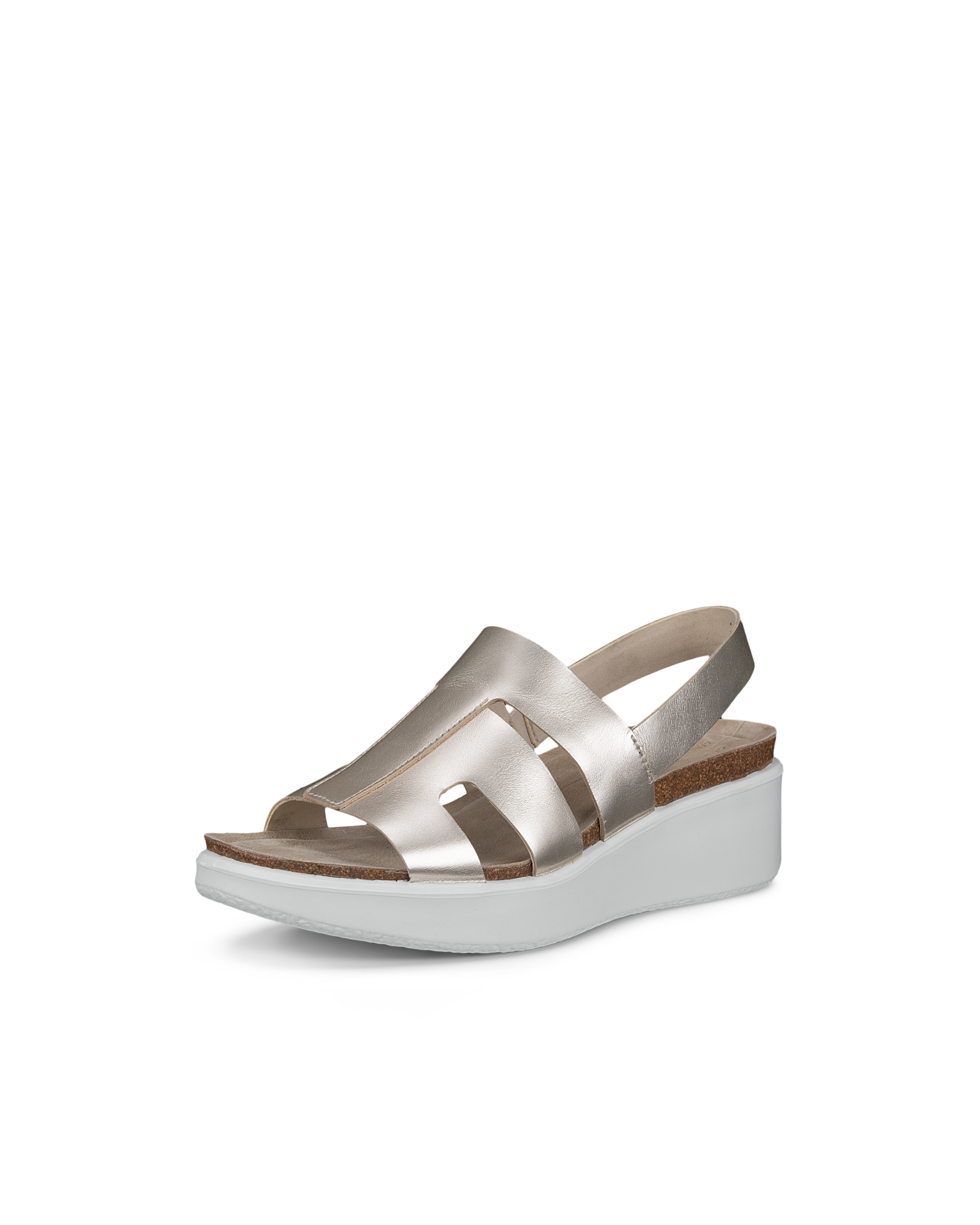 ECCO® Flowt Wedge Cork Skinnsandal med kilklack kork dam - Guld - Main
