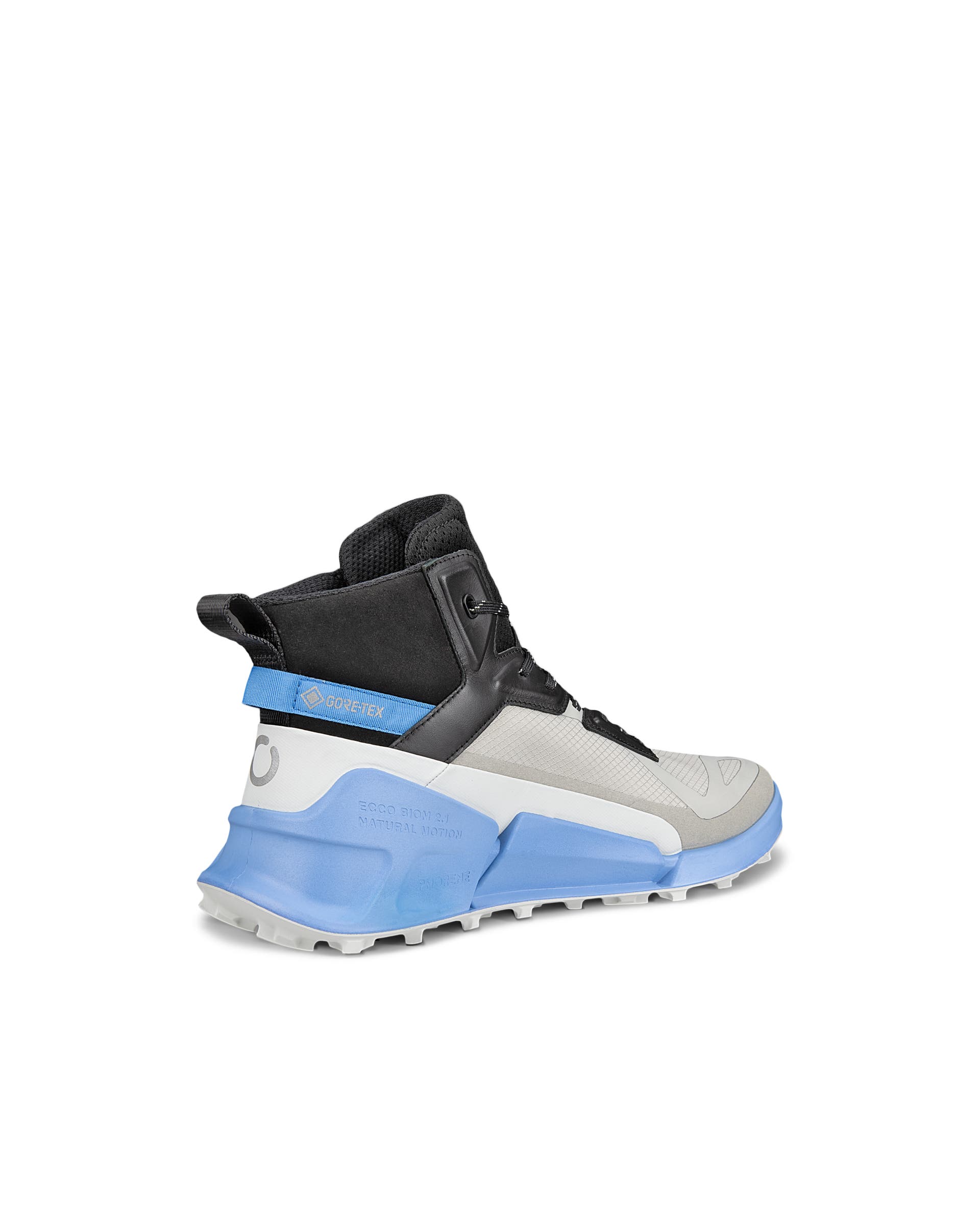 Men's ECCO® BIOM 2.1 X Mountain Textile Gore-Tex High-Top Hiking Sneaker - Grey - Back