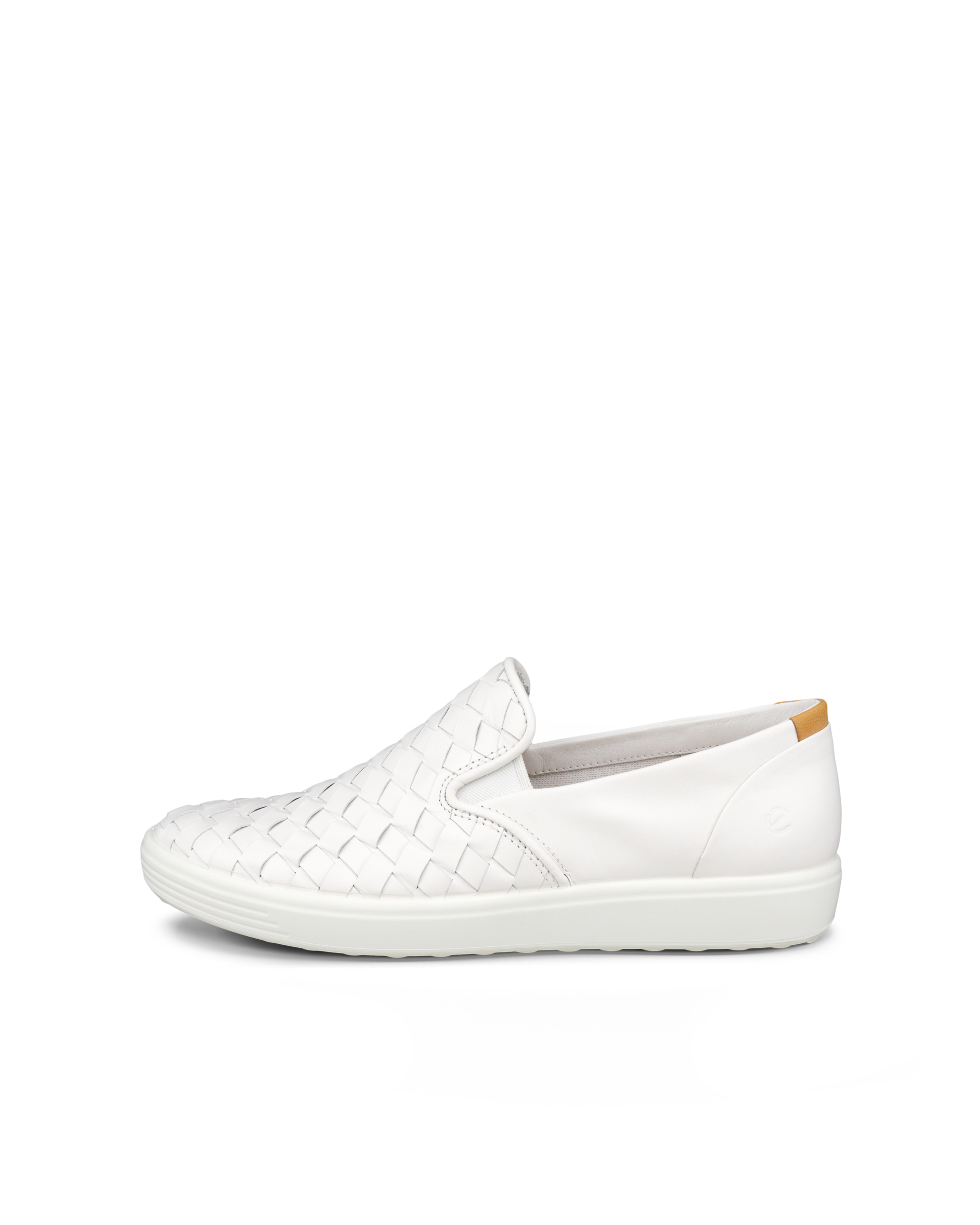 Women's ECCO® Soft 7 Woven Leather Slip-On | White
