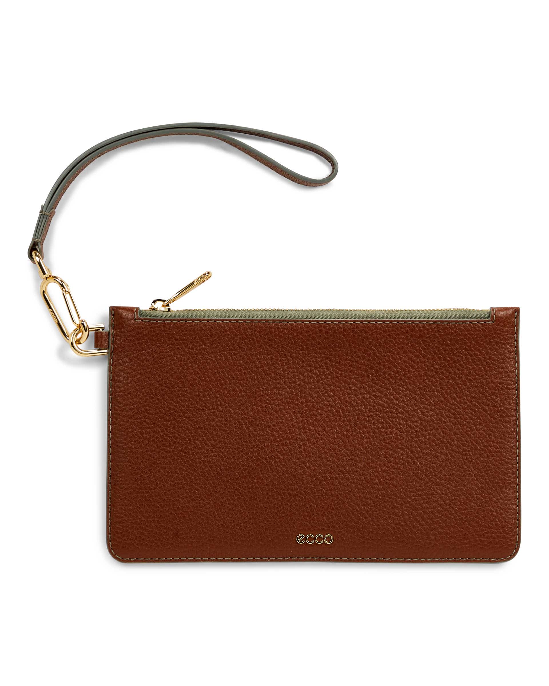 ECCO Wristlet Pebbled レザークラッチバッグ - ブラウン - Main