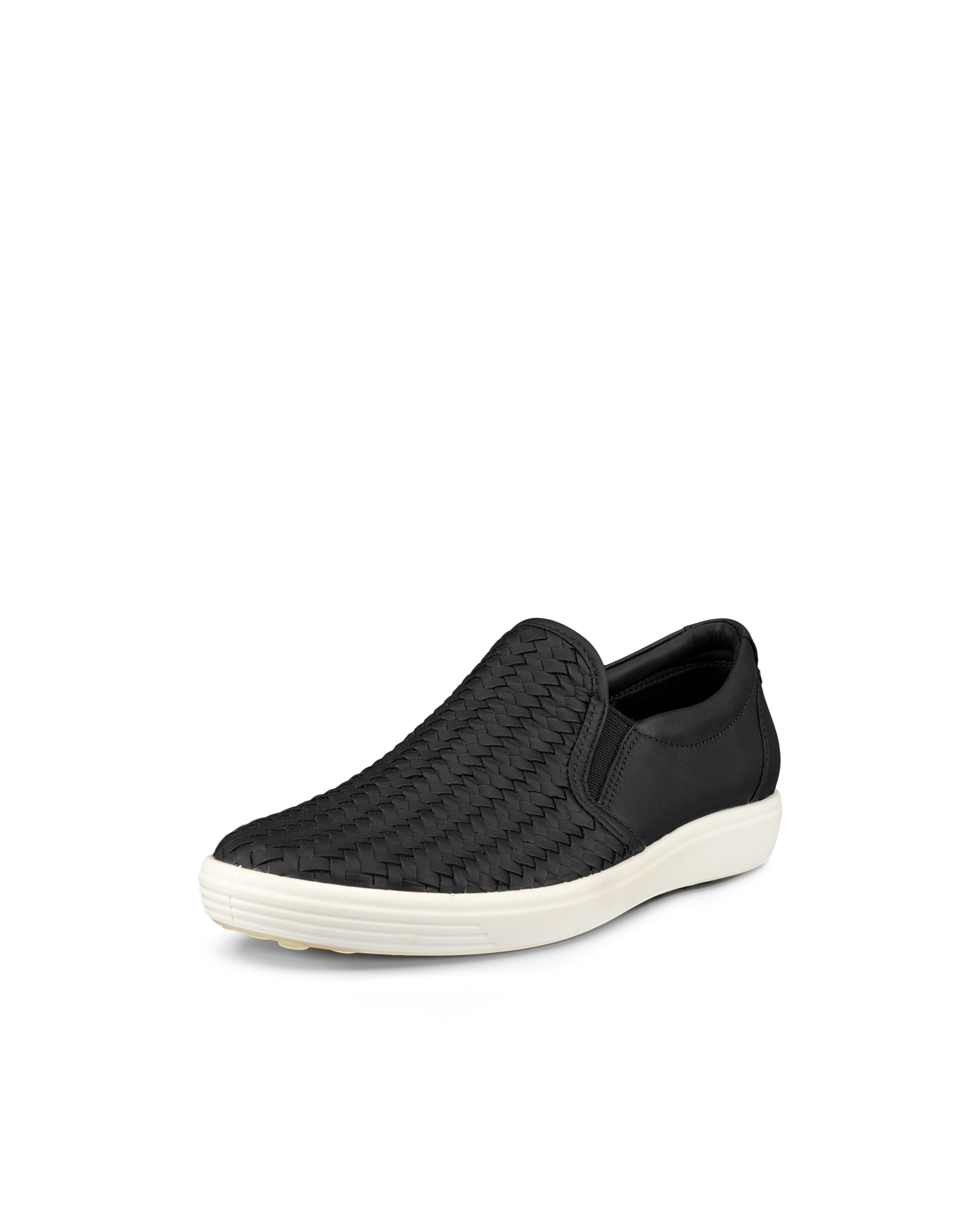 ECCO Soft 7 ウィメンズ レザースリッポンスニーカー | ブラック