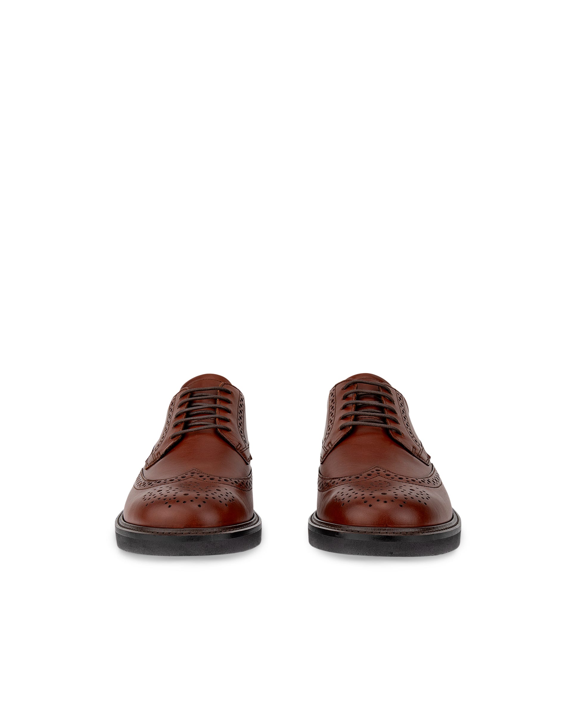 Men's ECCO® Metropole London Leather Brogue Shoe - Brown - Front pair