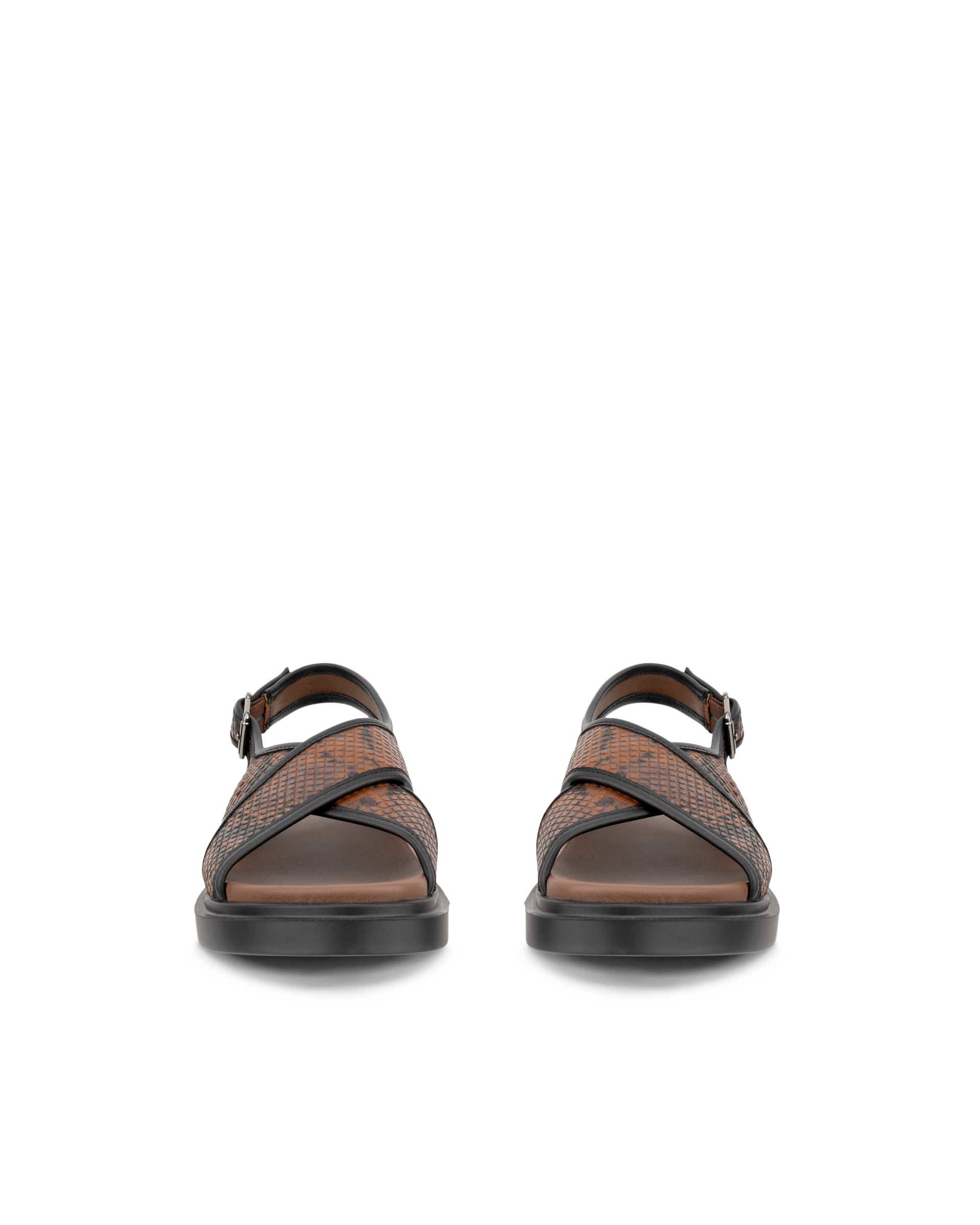 Women's ECCO® Metropole Seoul Leather Slingback Sandal - Brown - Front pair