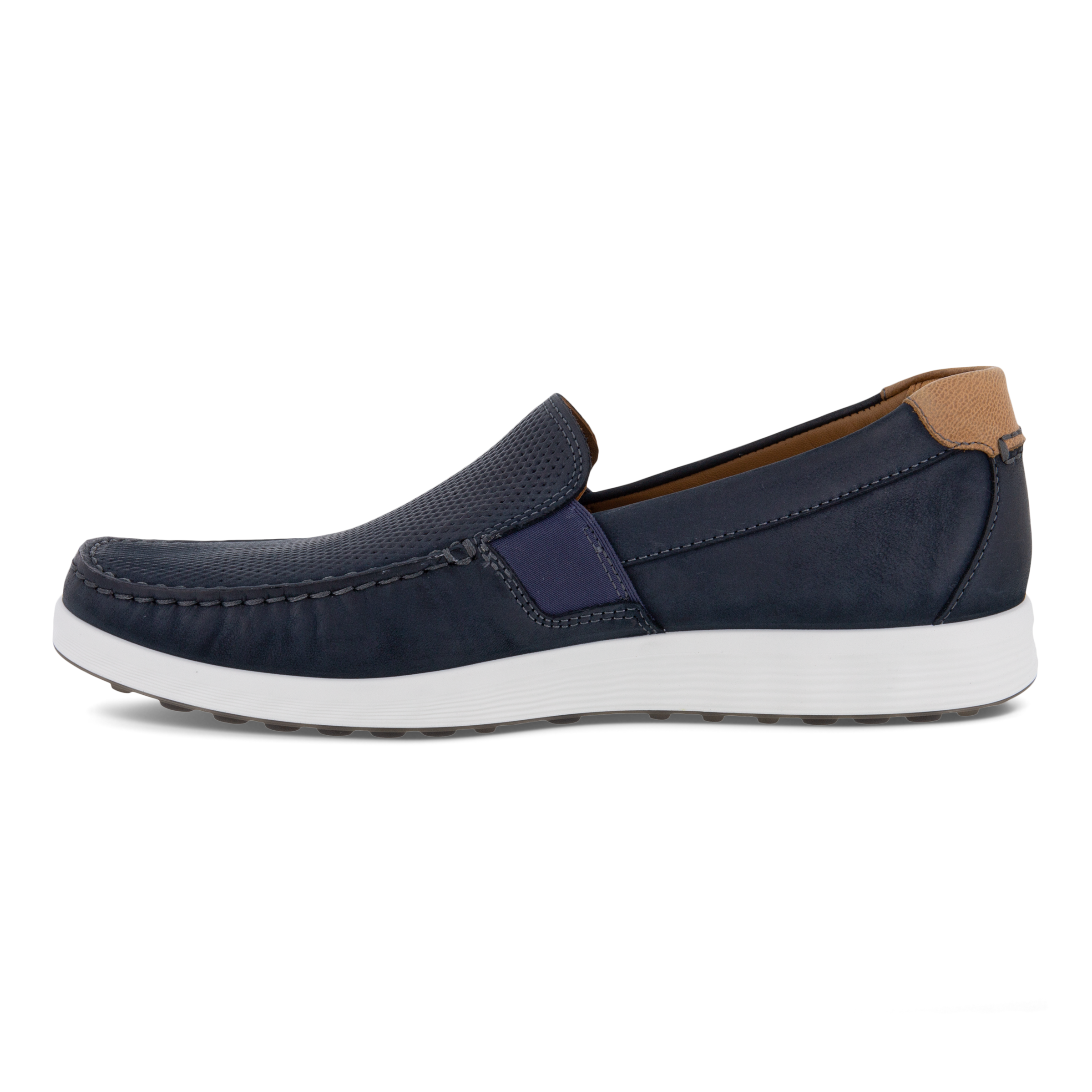 ECCO S Lite Moc Men\'s Dark Blue Suede Slip On‎ Casual Shoes Comfort ECCO S Lite Moc Slip On (Men) - Camel/Cognac – The Heel Shoe  main image 3
