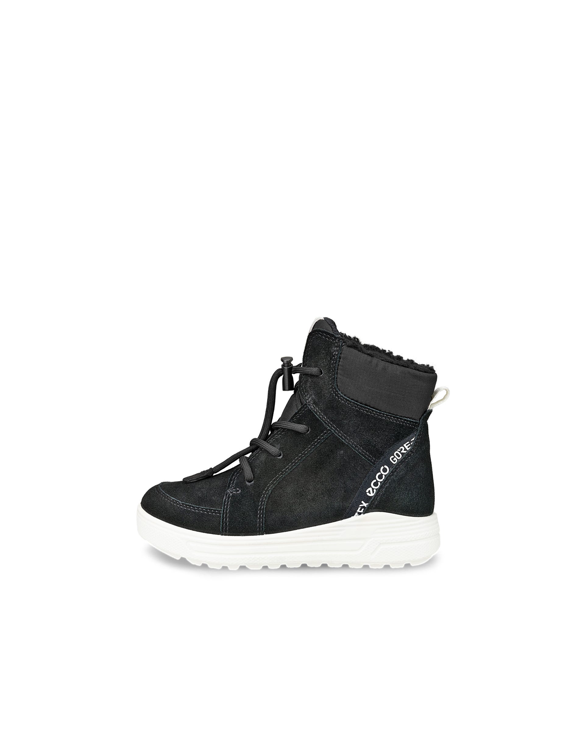 Kids' ECCO® Urban Snowboarder Suede Gore-Tex Winter Boot - Black - Outside
