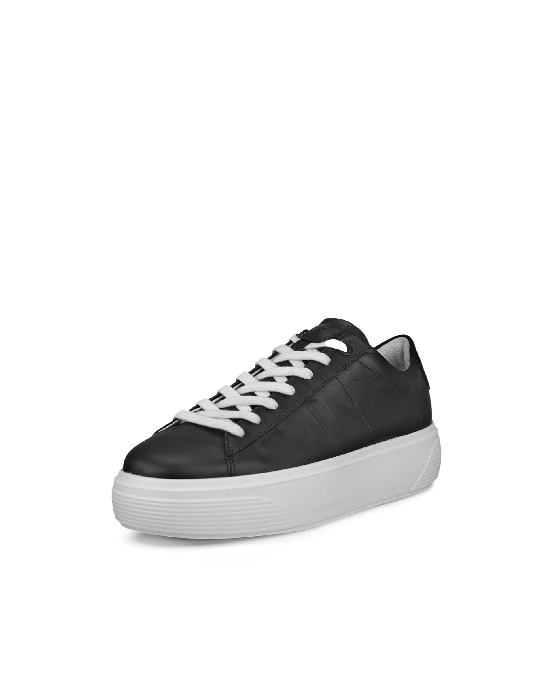 Women's ECCO® Street Platform Leather Sneaker | Black