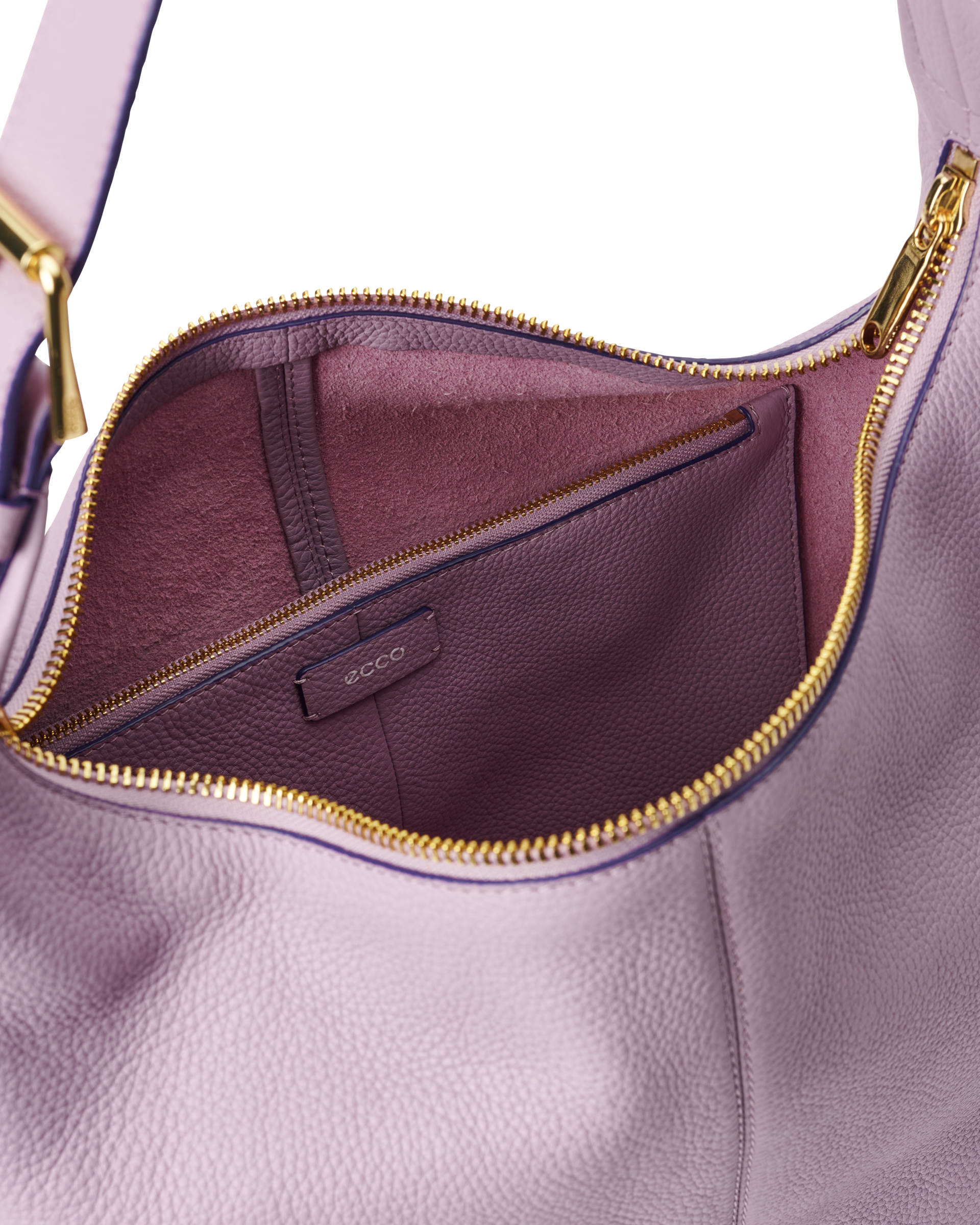 こーぼい。 ECCO Hobo Soft Pebbled レザーホーボーバッグ | パープル