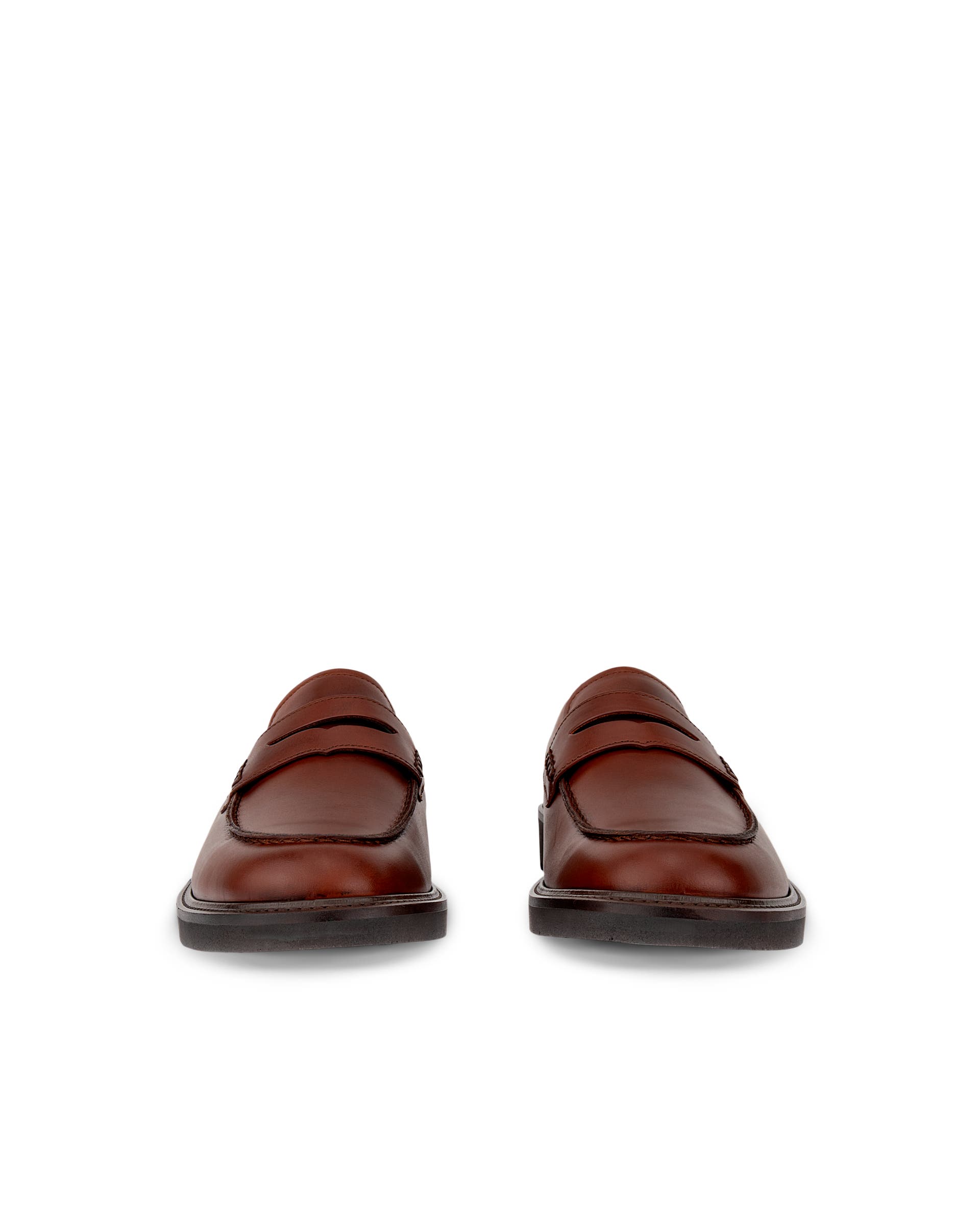 ECCO® Metropole London Heren leren moc-toe schoen - Bruin - Front pair