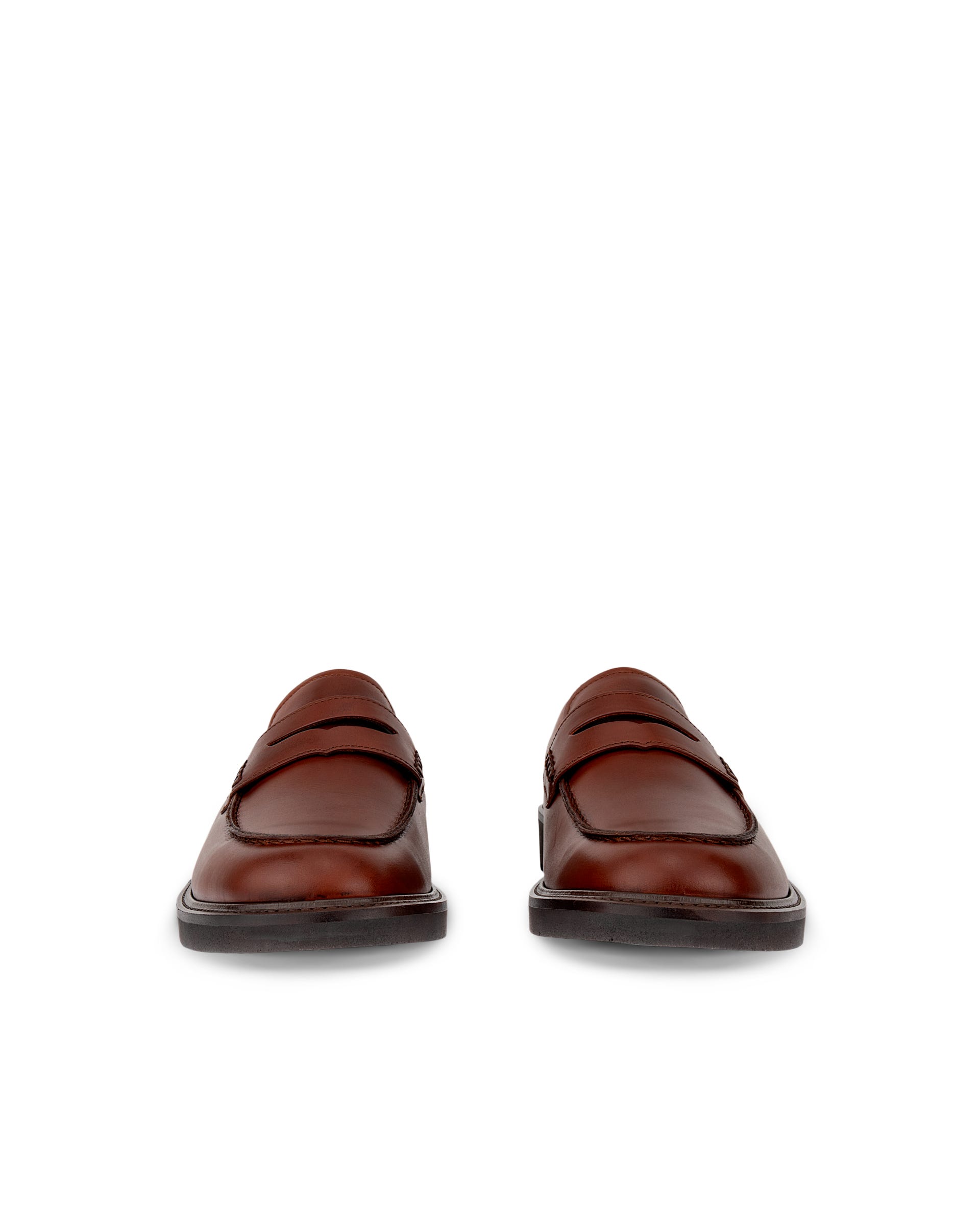 ECCO® Metropole London Heren leren moc-toe schoen - Bruin - Front pair