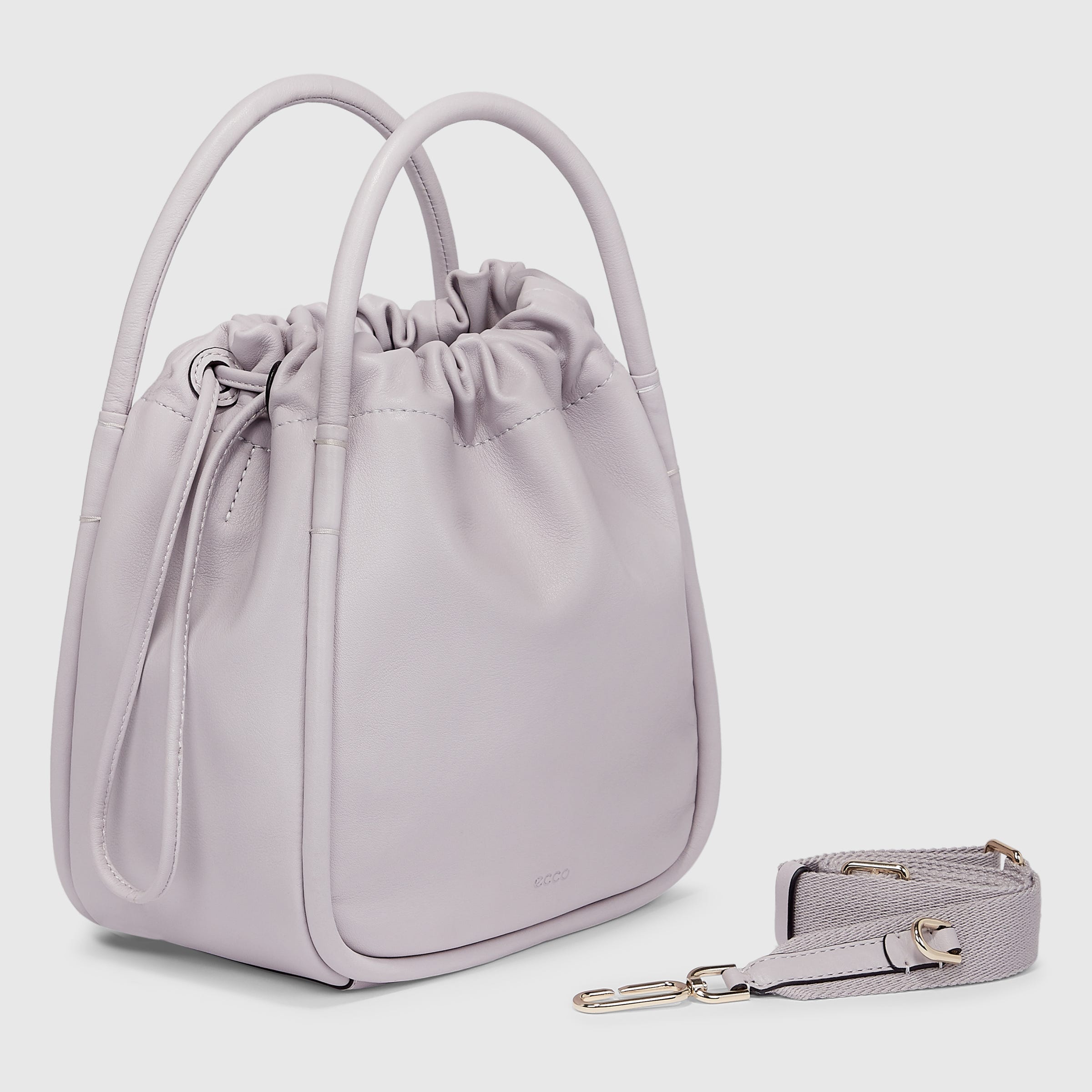 ECCO® Contact Leather Drawstring Bag - Purple - Main