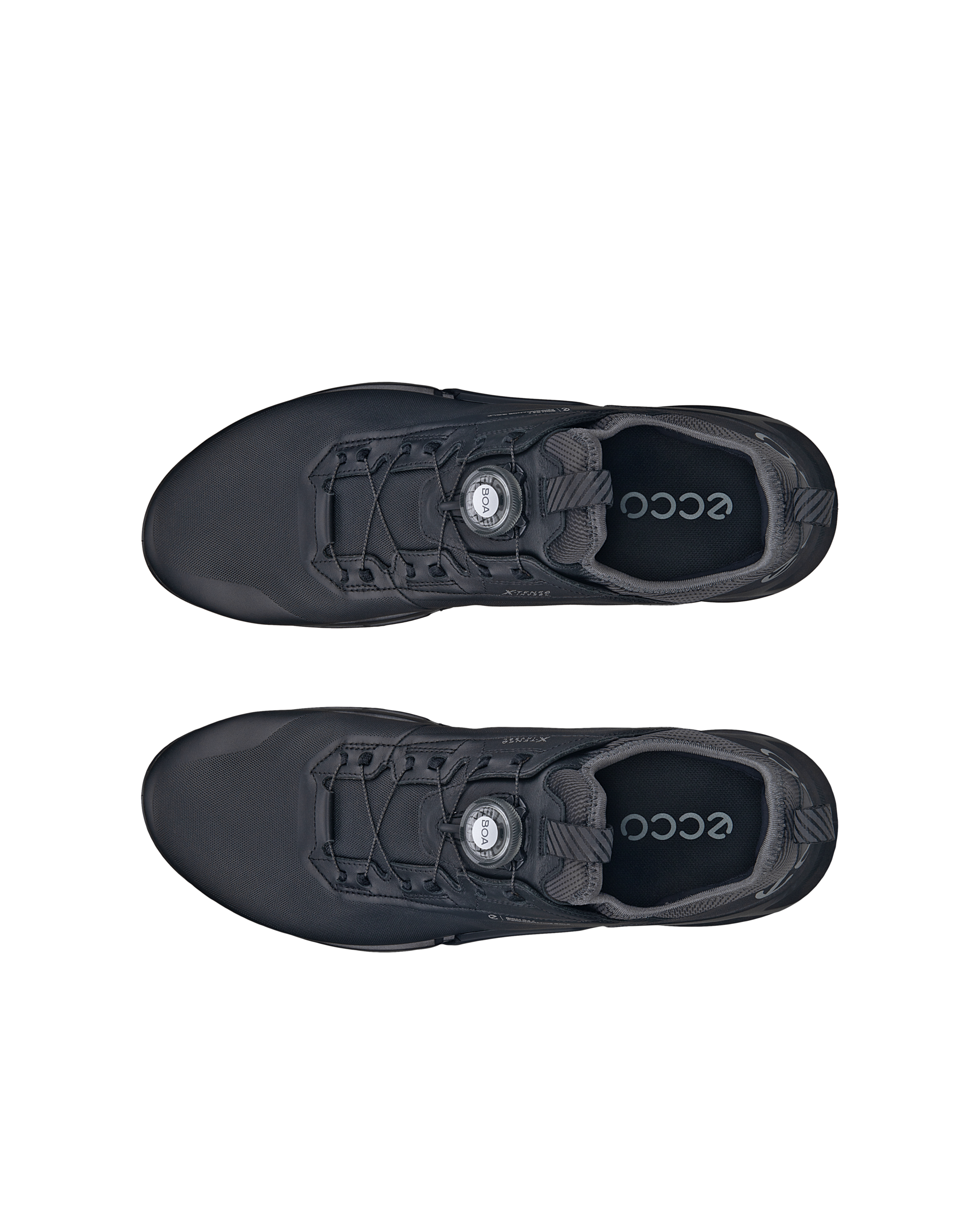 Men's ECCO® Golf Biom C4 Leather Gore-Tex Golf Shoe - Black - Top left pair