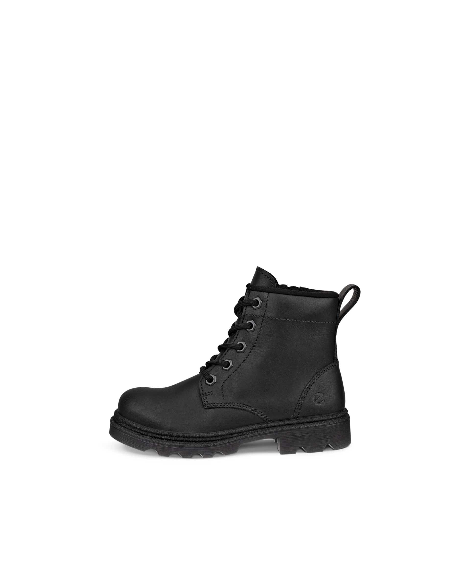 Kids' ECCO® Grainer Leather Waterproof Boot - Black - Outside