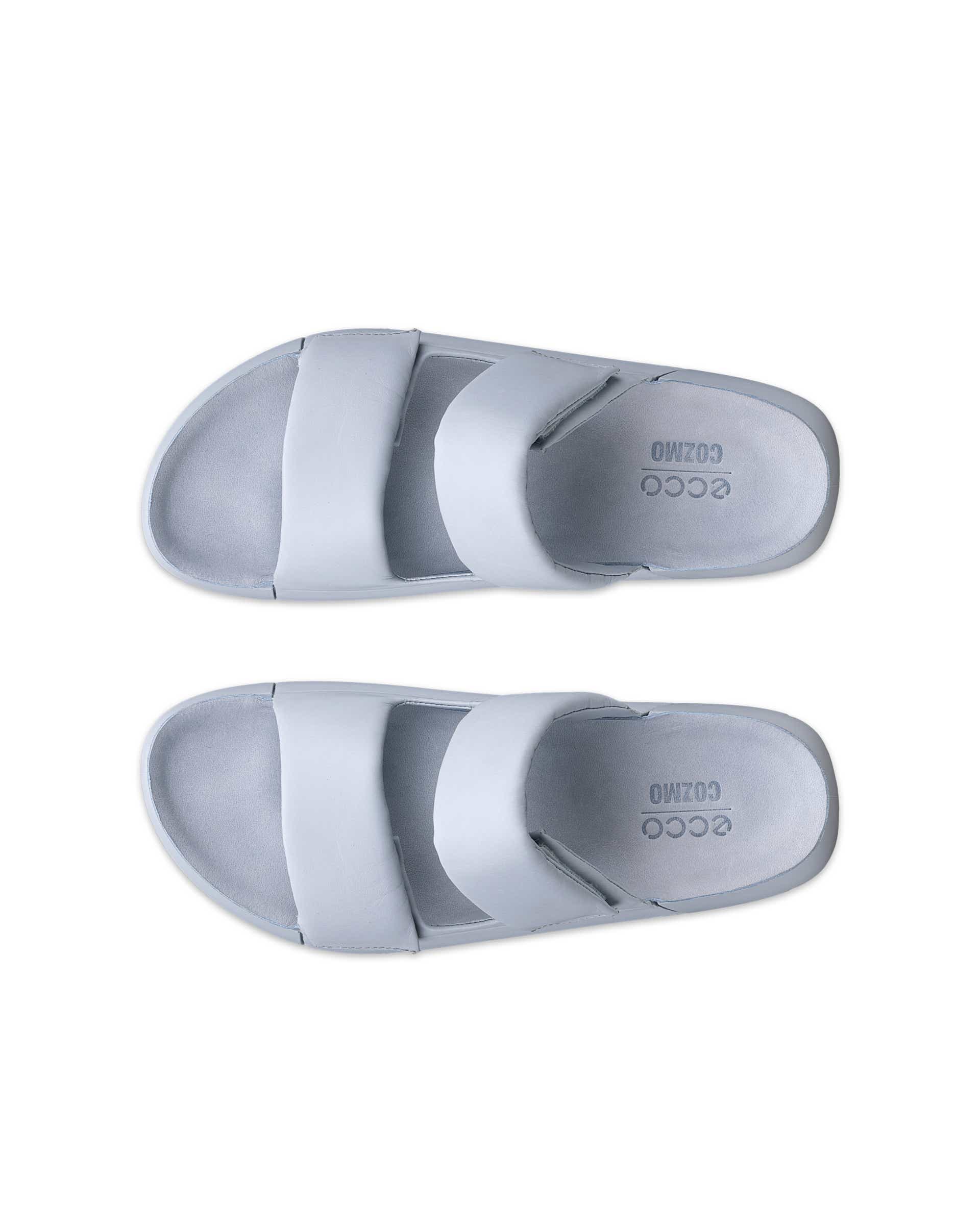 ECCO Cozmo Sandal PF ウィメンズ レザー2ストラップサンダル - ブルー - Top left pair