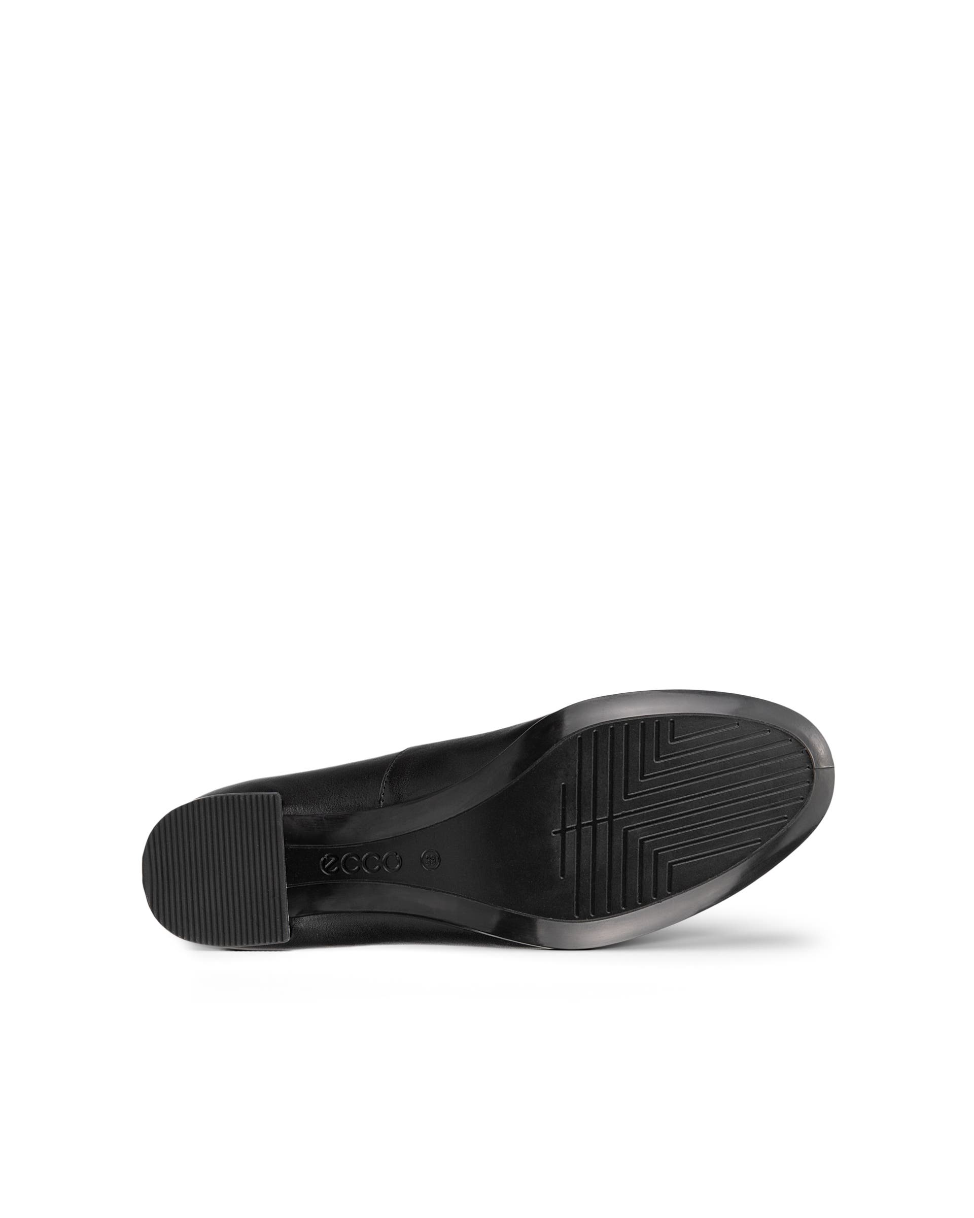 Women's ECCO® Dress Classic 35 Leather Block-Heeled Pump - Black - Sole