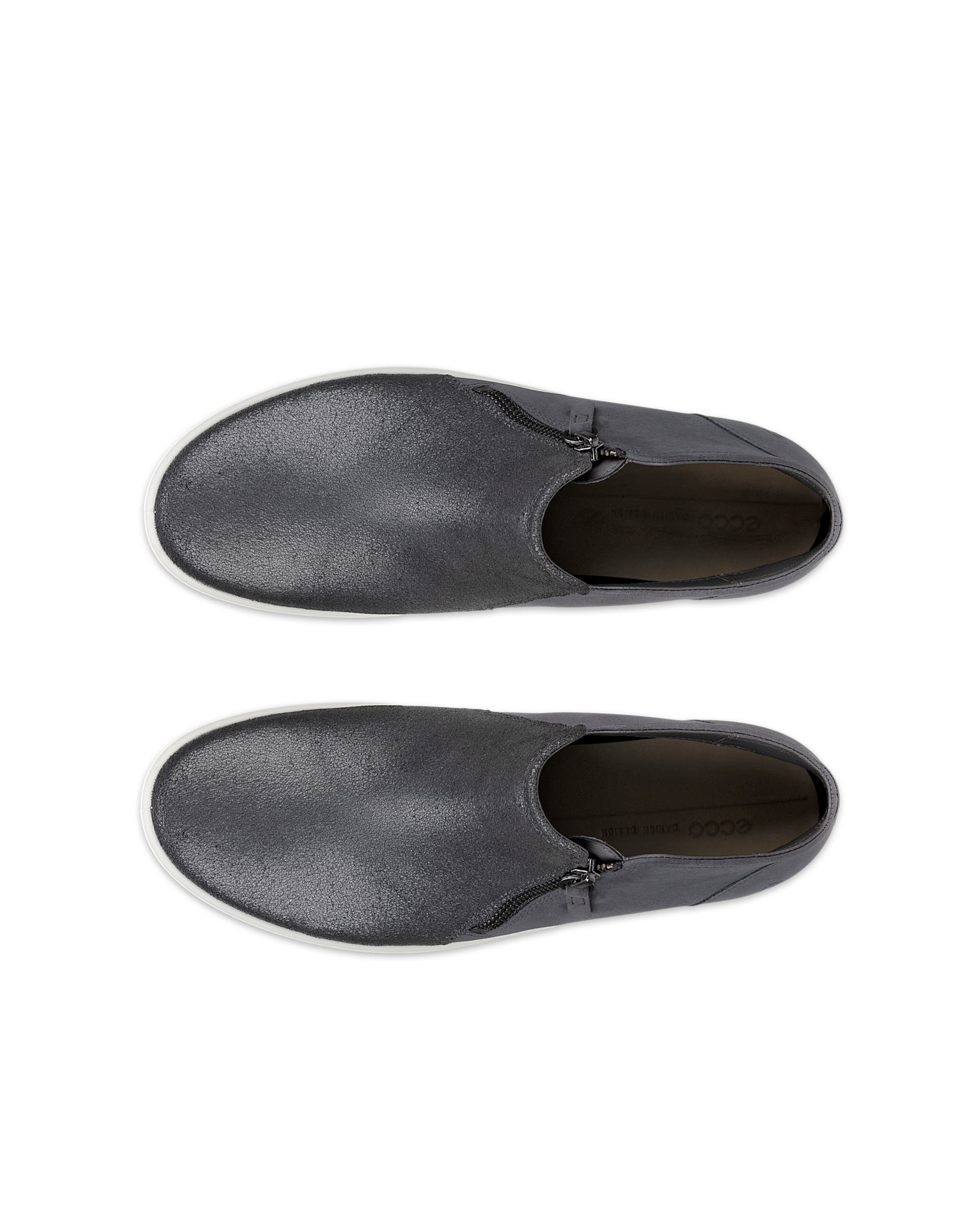 Women's ECCO® Soft 7 Nubuck Zip Bootie - Gray - Top left pair