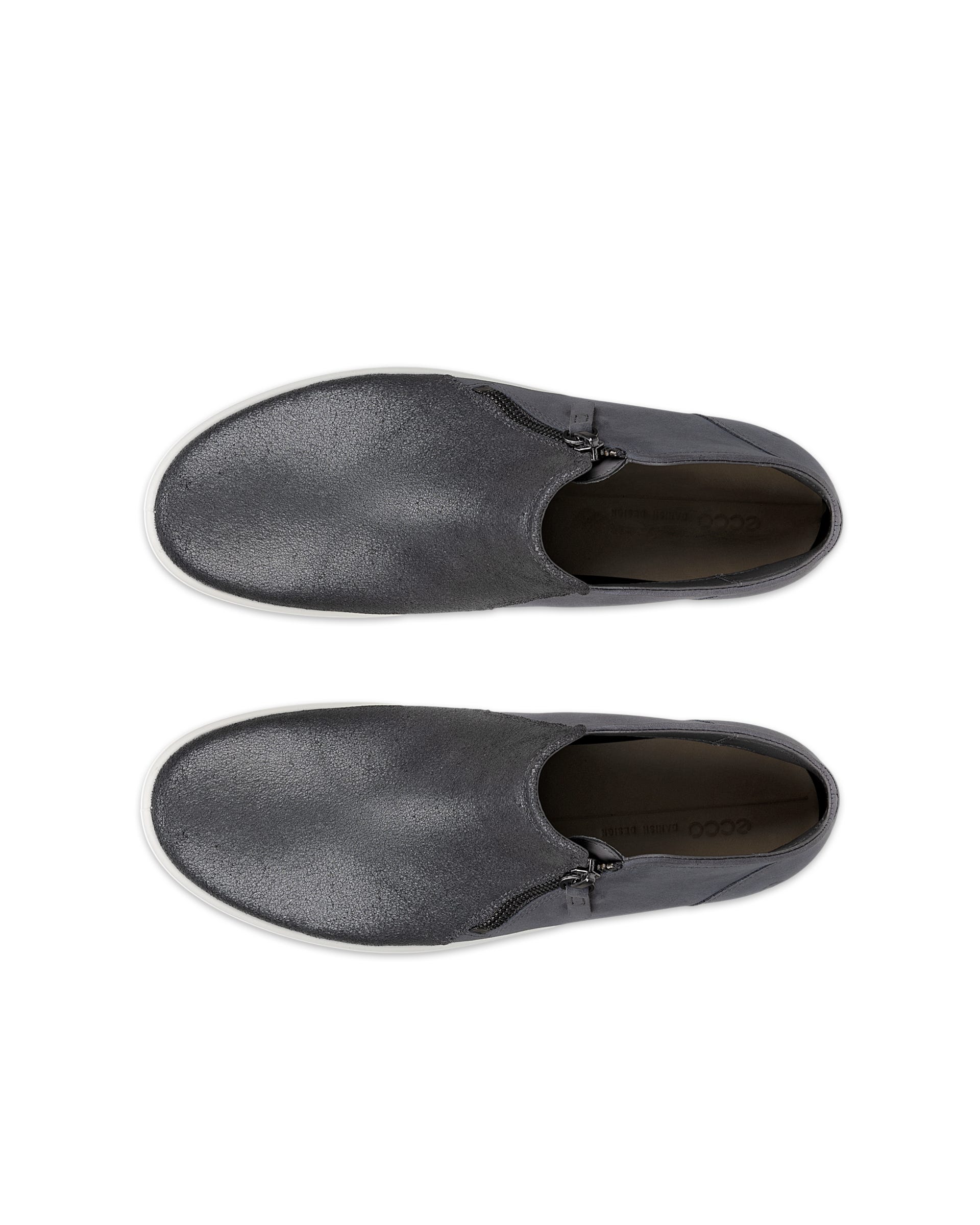 Women's ECCO® Soft 7 Nubuck Zip Bootie - Gray - Top left pair