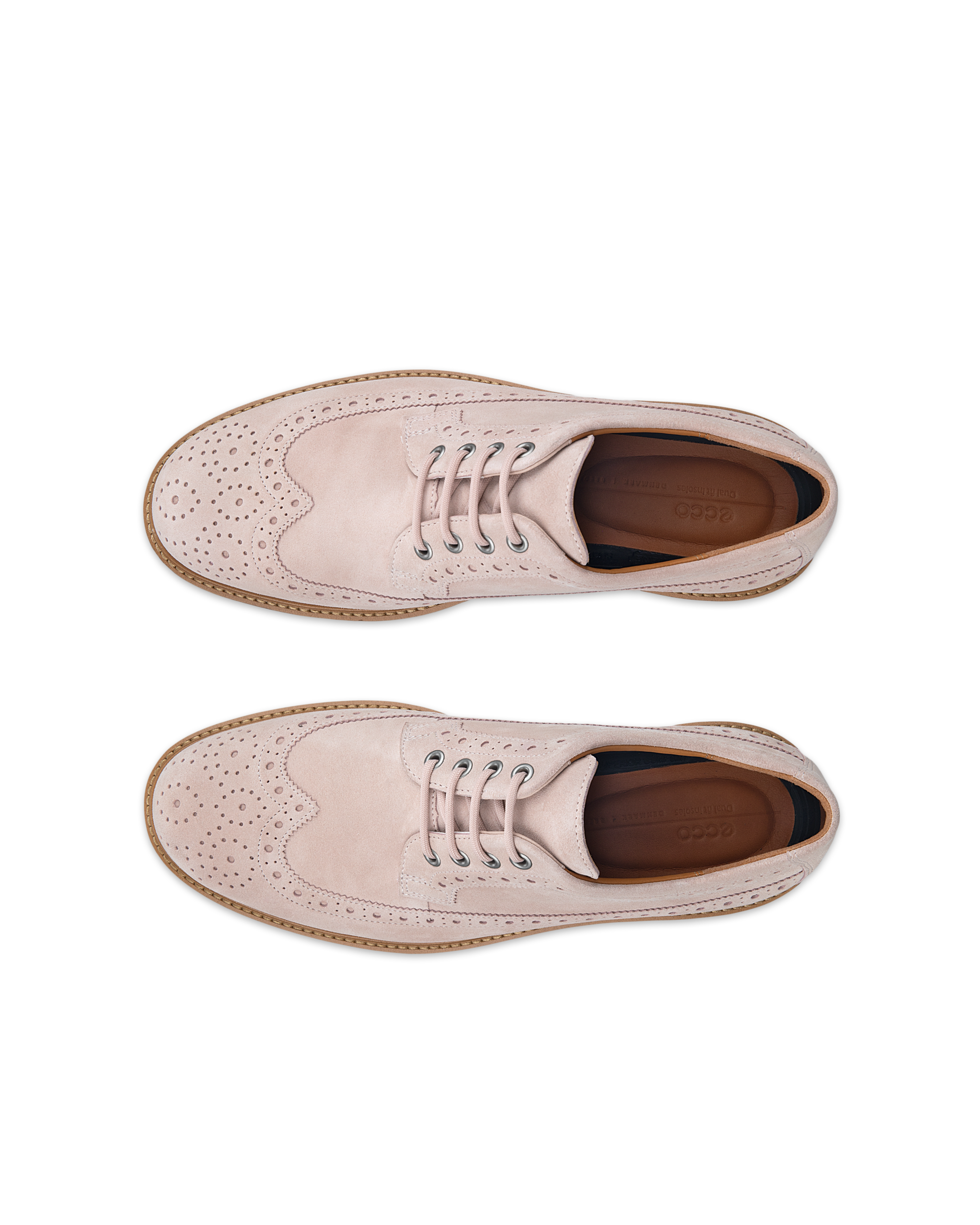 ECCO® Metropole Oslo férfi velúr brogue cipő - Rózsaszín - Top left pair