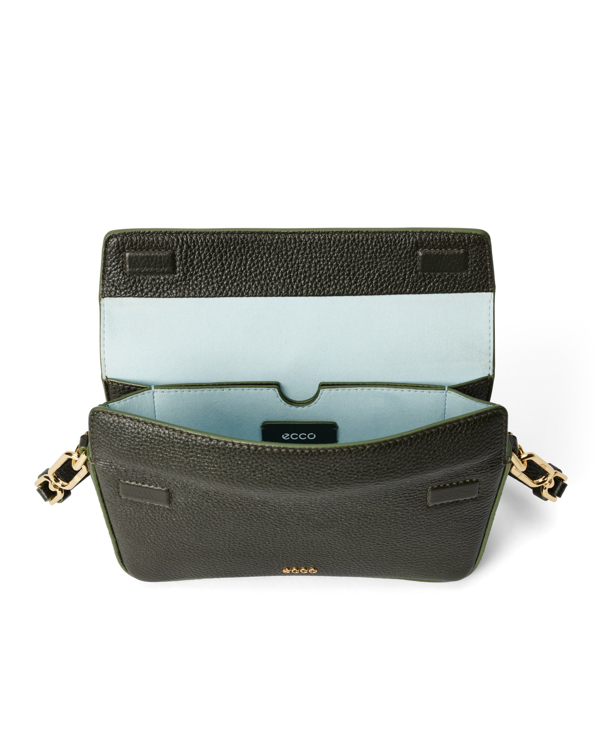 ECCO Pinch Pebbled レザークロスボディバッグ - グリーン - Inside