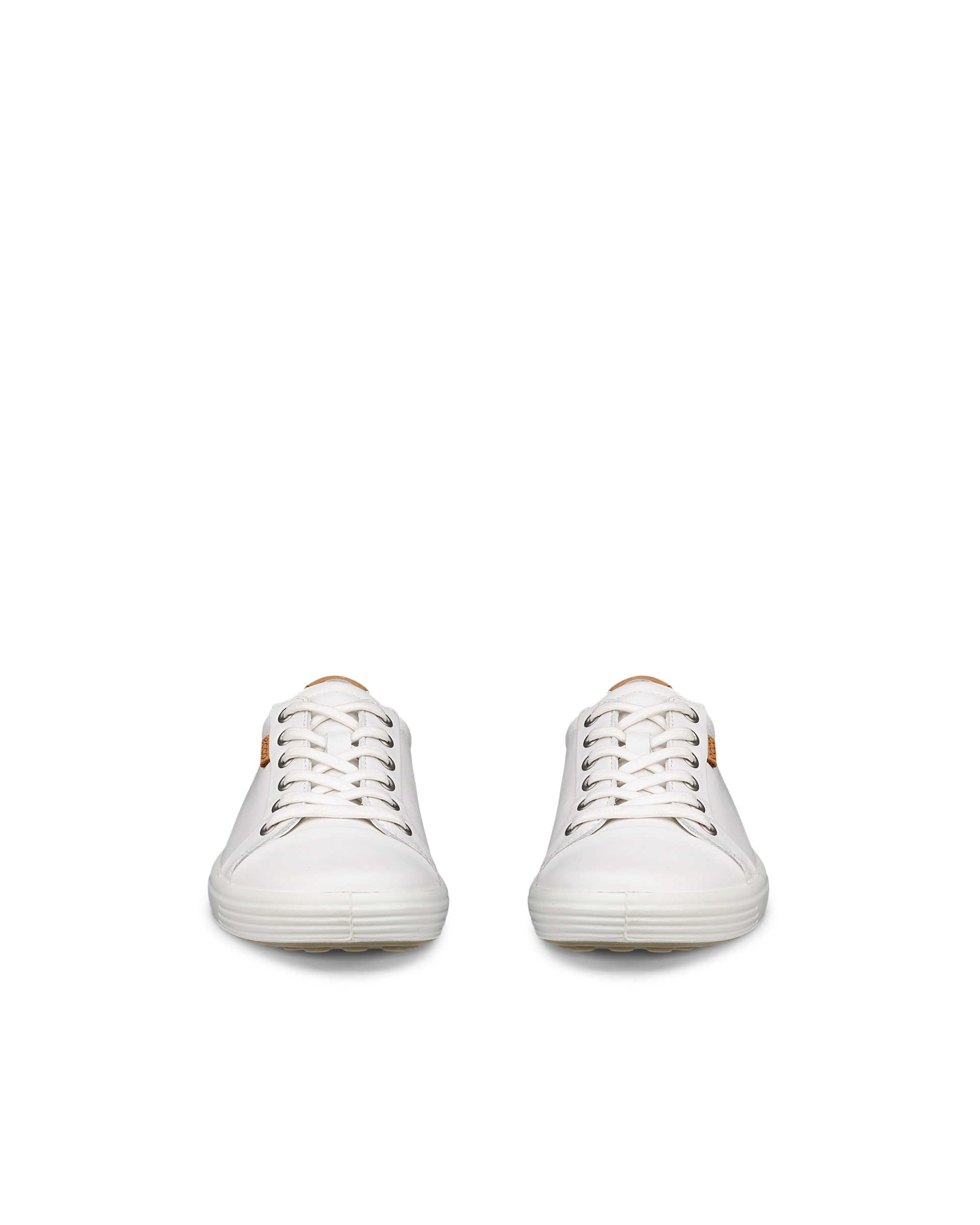 Women's ECCO® Soft 7 Leather Trainer - White - Front pair