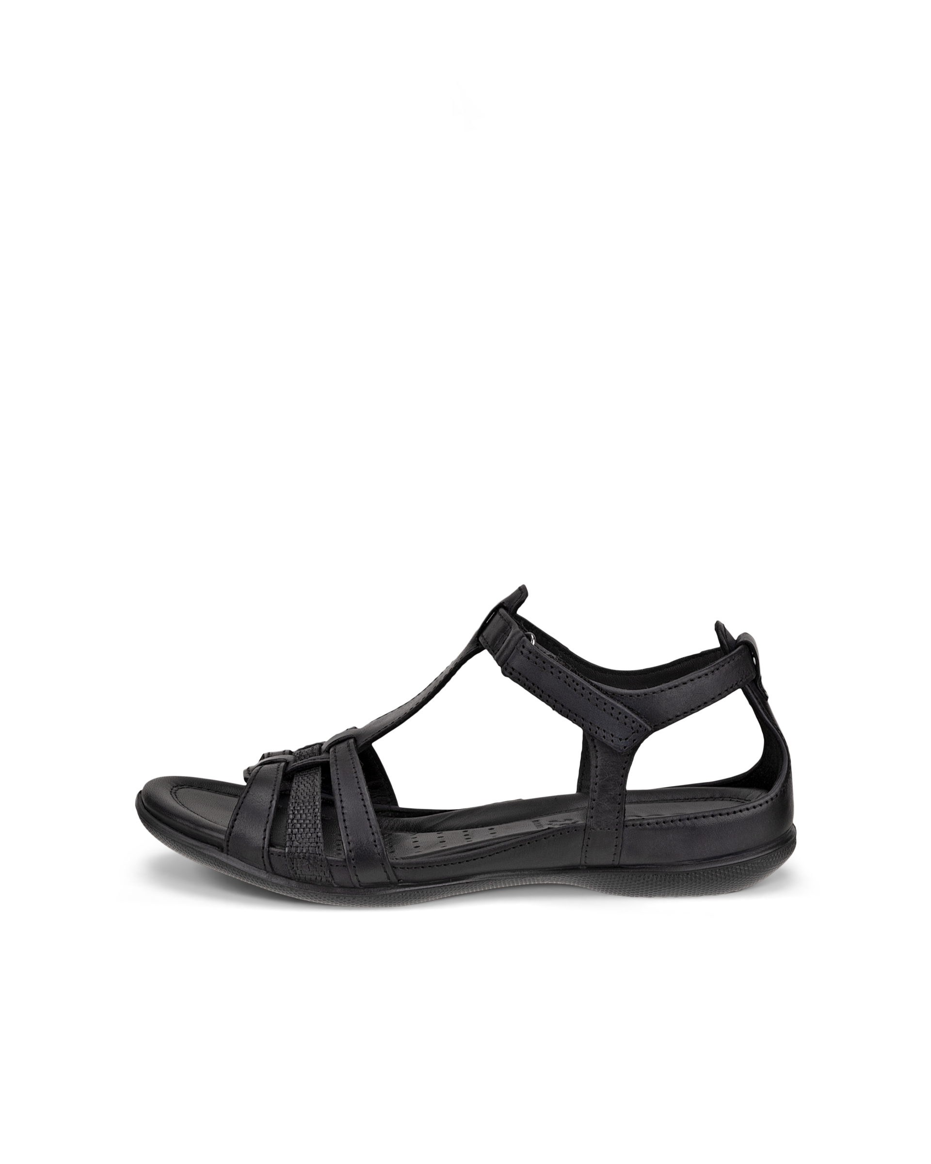 ECCO FLASH - Women's Leather T-Bar Sandal - Black - 38