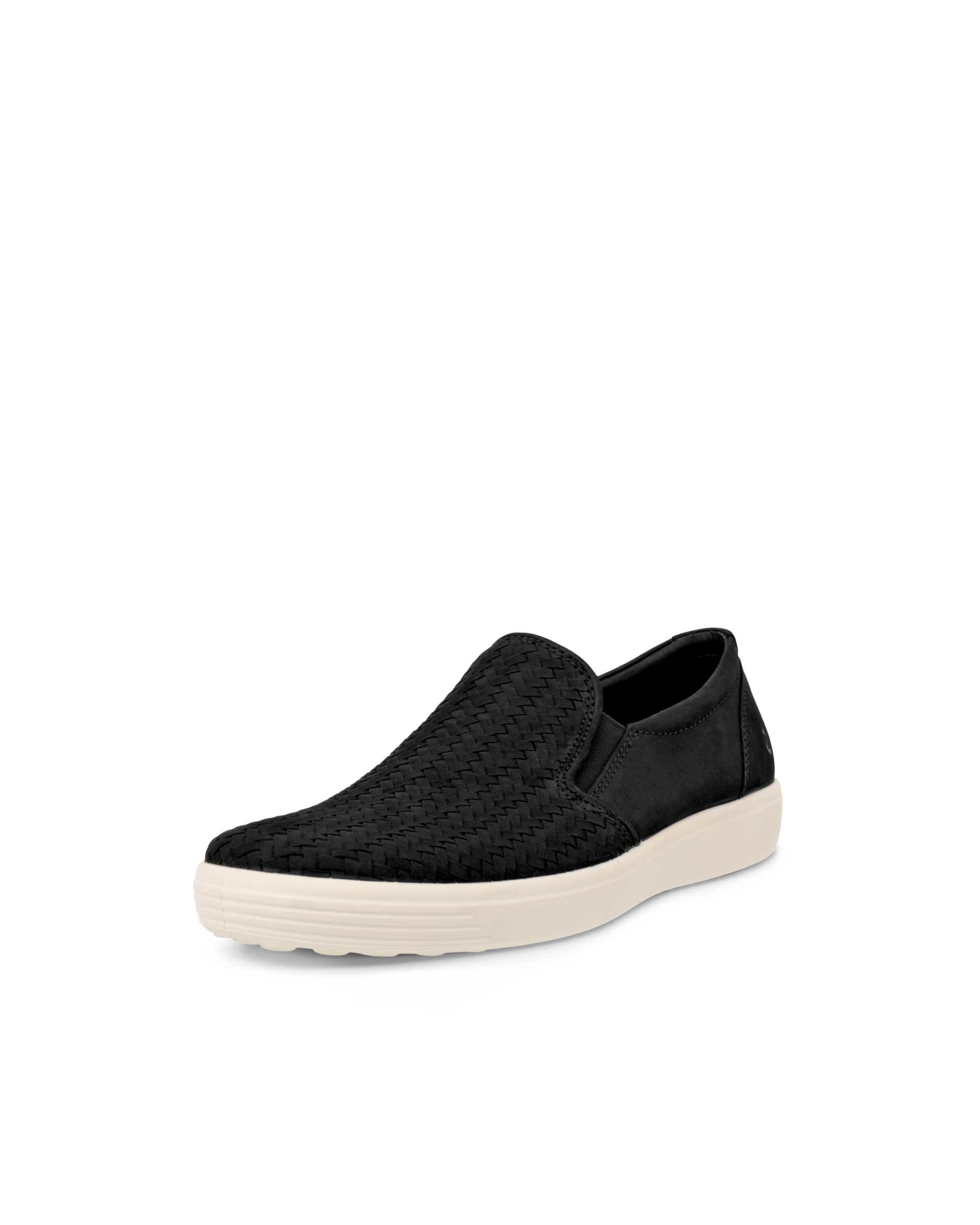 Men's ECCO® Soft 7 Nubuck Slip-On - Black - Main