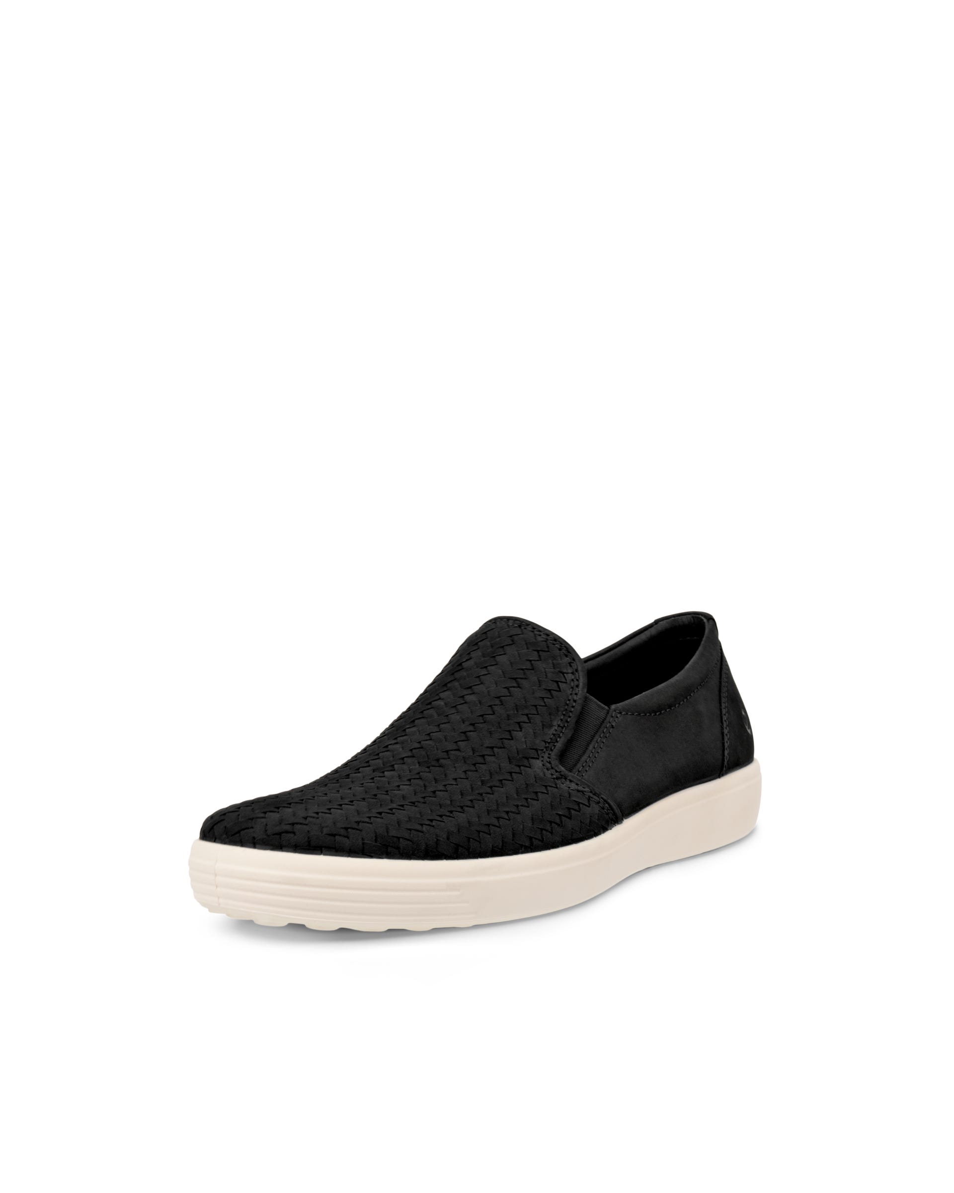 Men's ECCO® Soft 7 Nubuck Slip-On - Black - Main